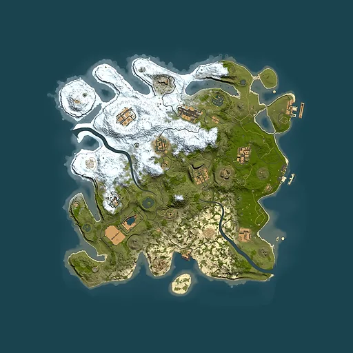 Rust map seed 2013058614, 3500x3500m top-down preview