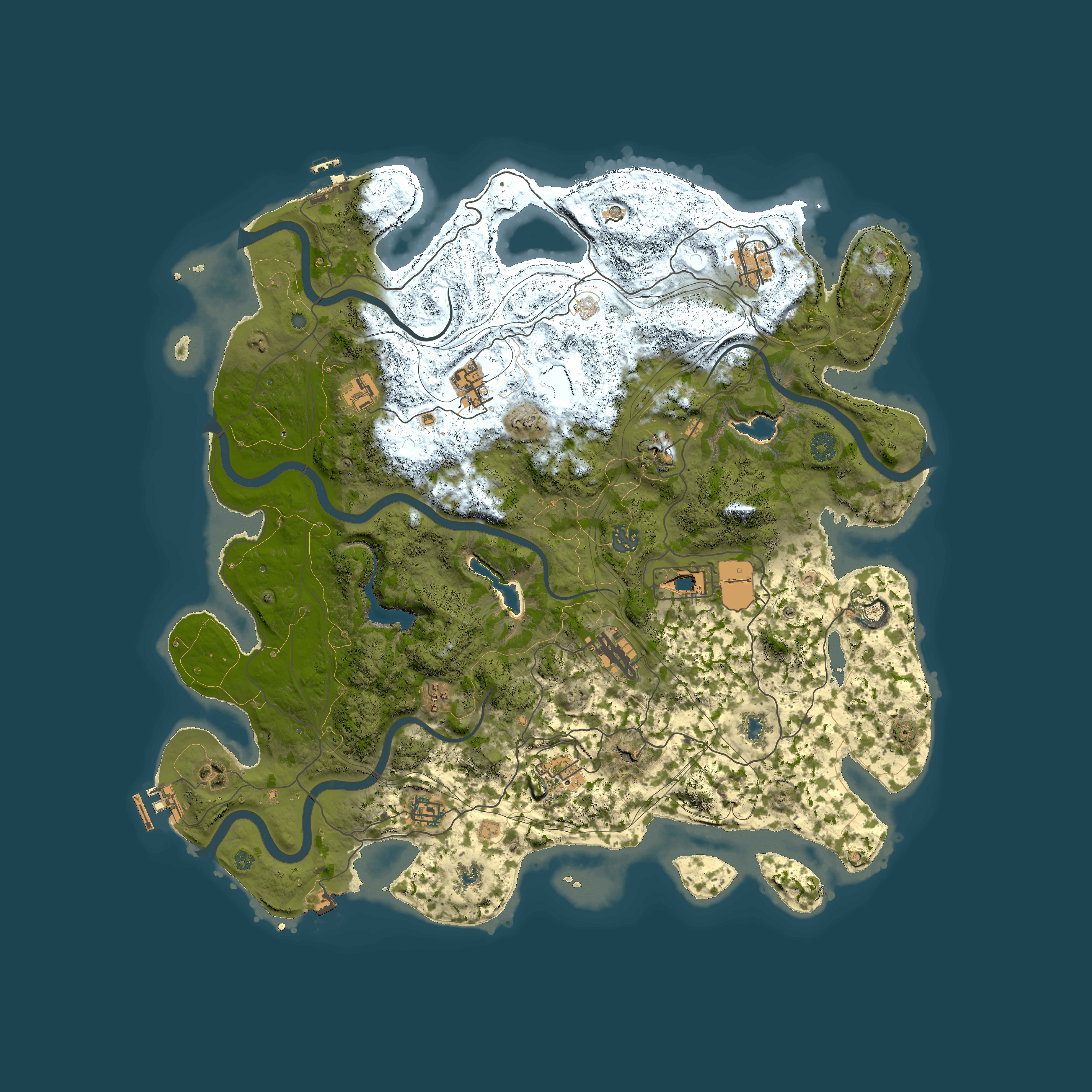 Full top-down render of Rust map seed 395739095, 4500x4500m
