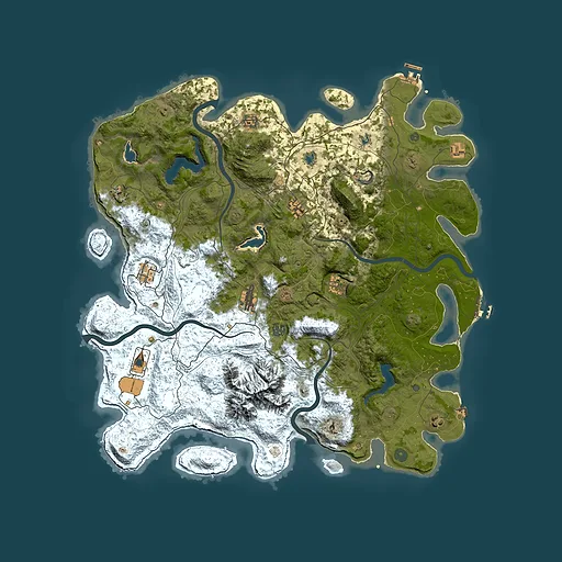 Rust map seed 47206558, 5000x5000m top-down preview