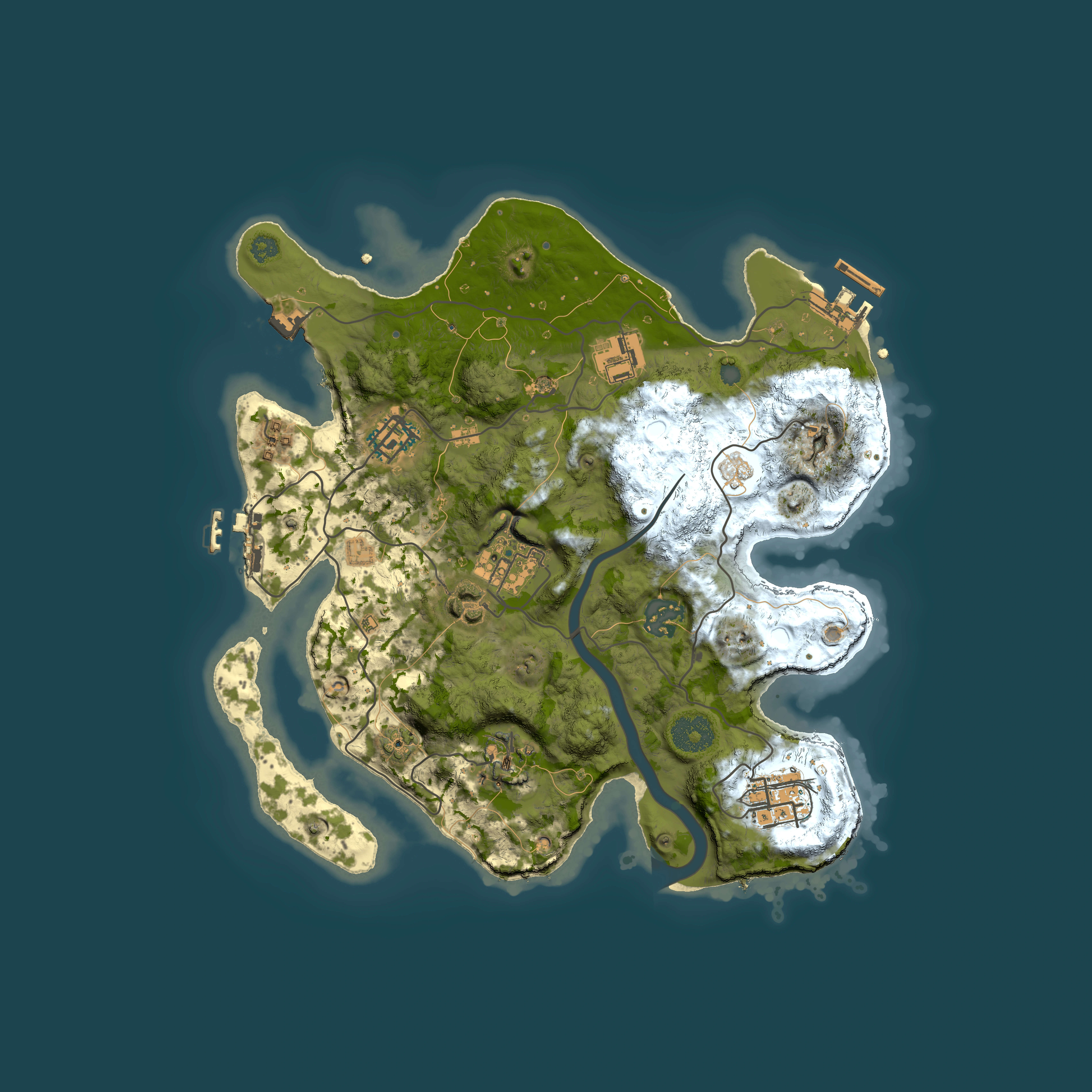 Full top-down render of Rust map seed 1652516293, 3000x3000m
