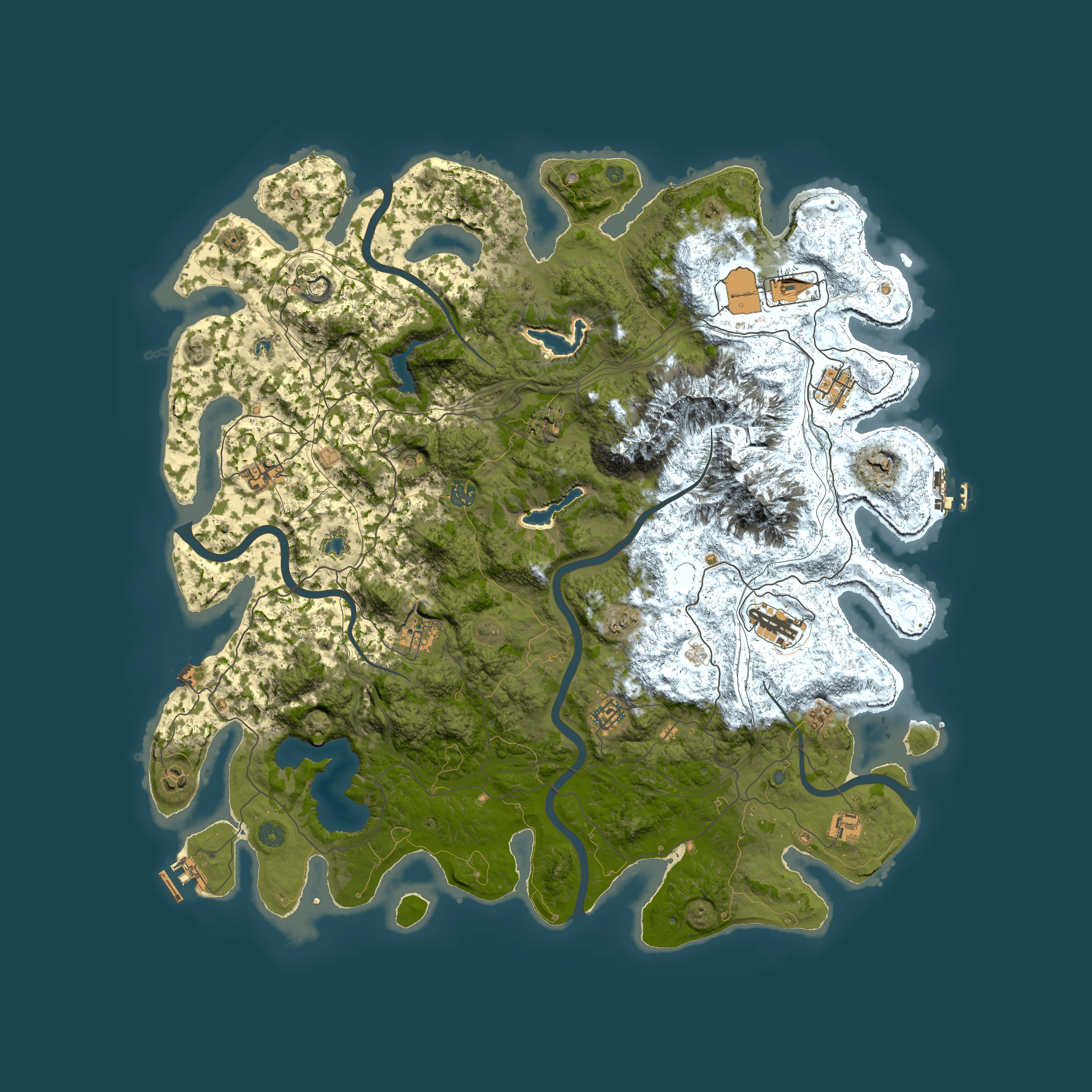 Full top-down render of Rust map seed 1693607026, 5000x5000m