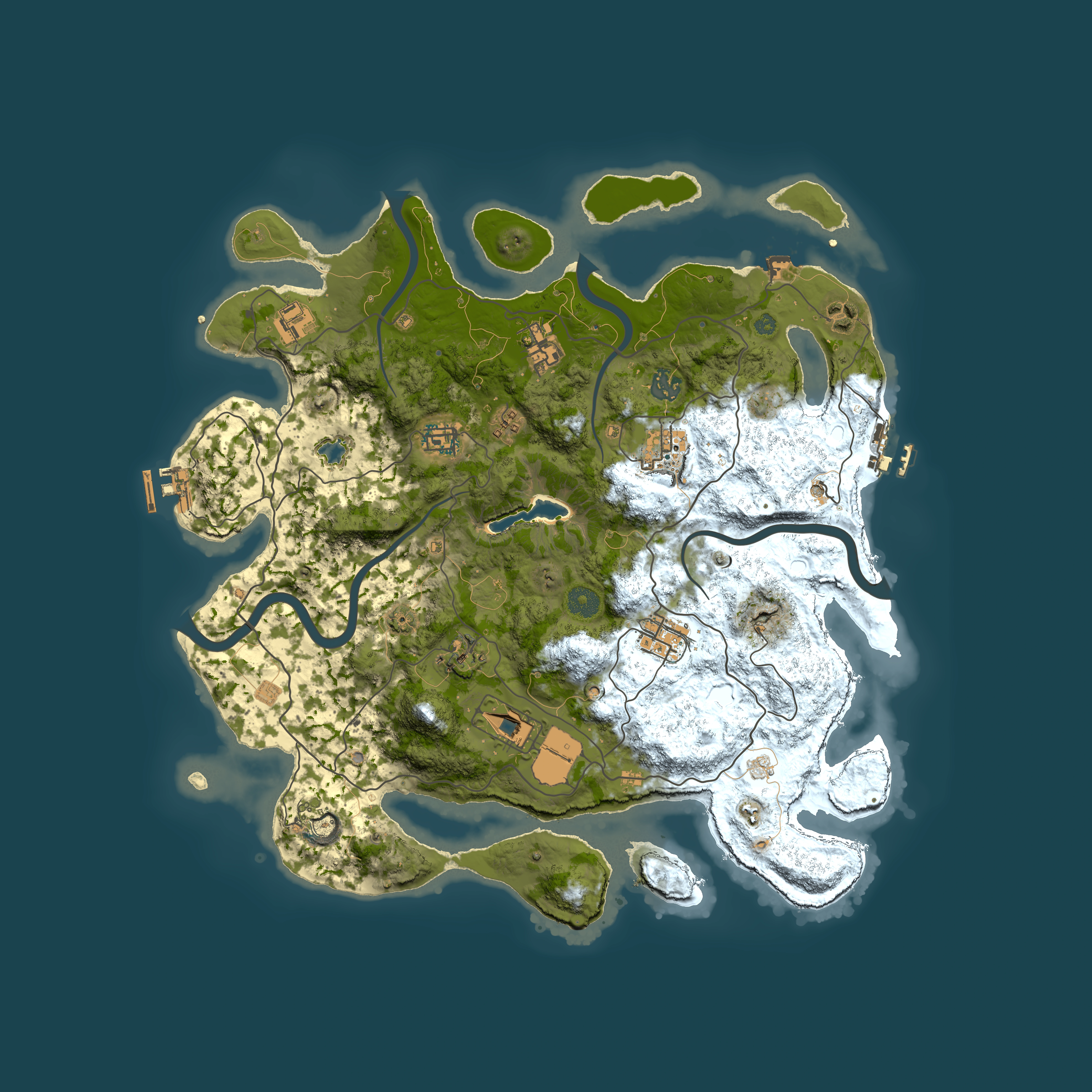 Full top-down render of Rust map seed 22924829, 4000x4000m