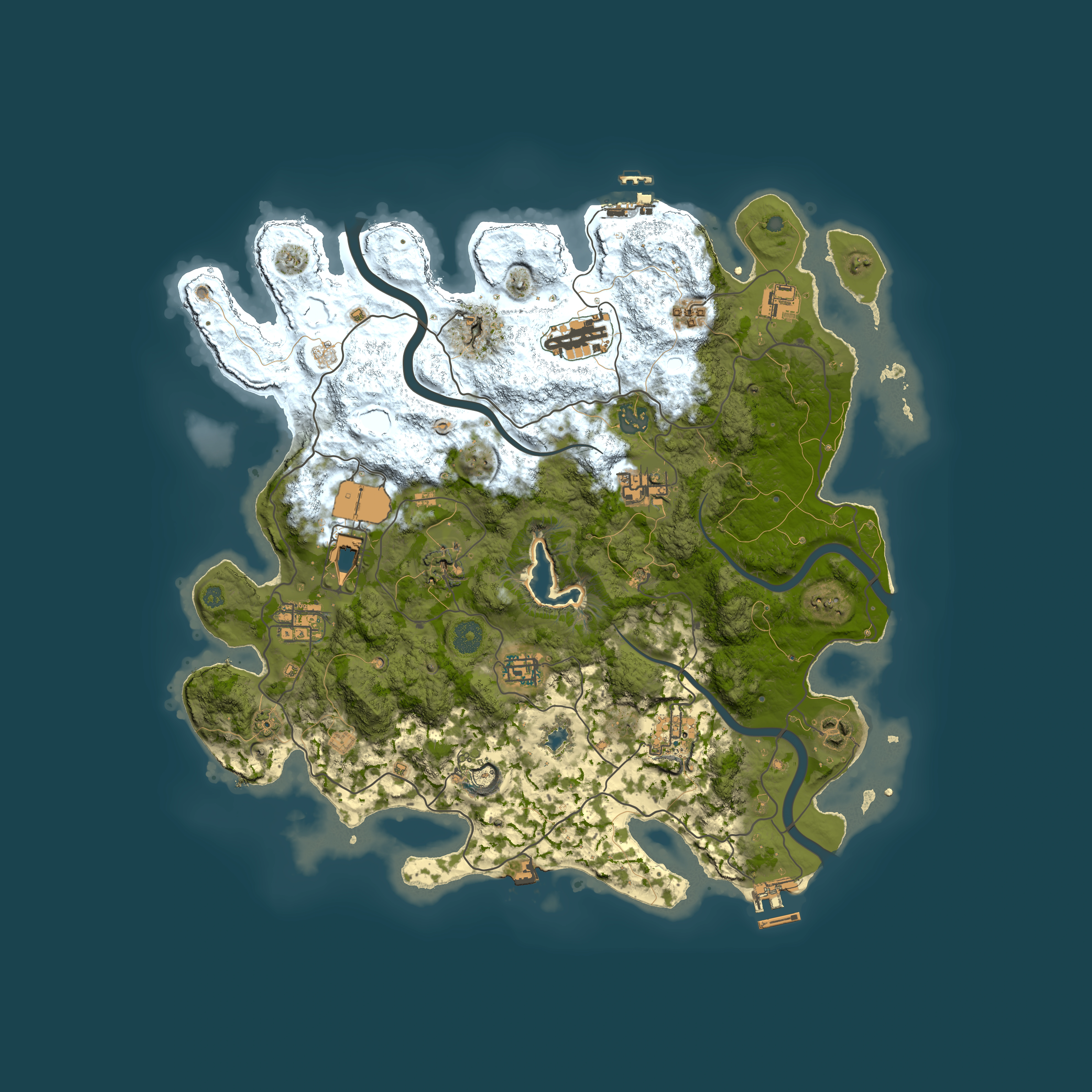 Full top-down render of Rust map seed 535846712, 4000x4000m