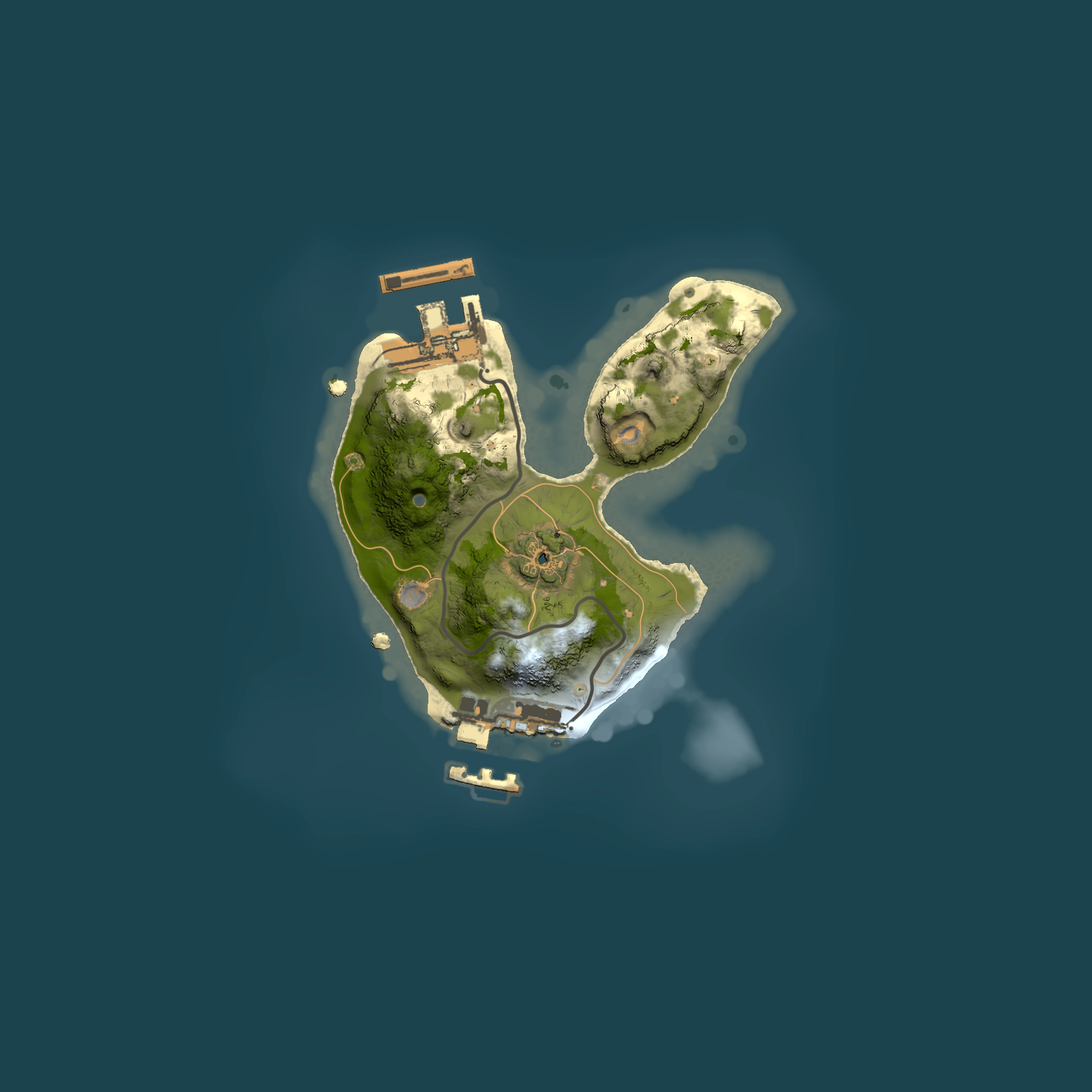 Full top-down render of Rust map seed 342014378, 1500x1500m