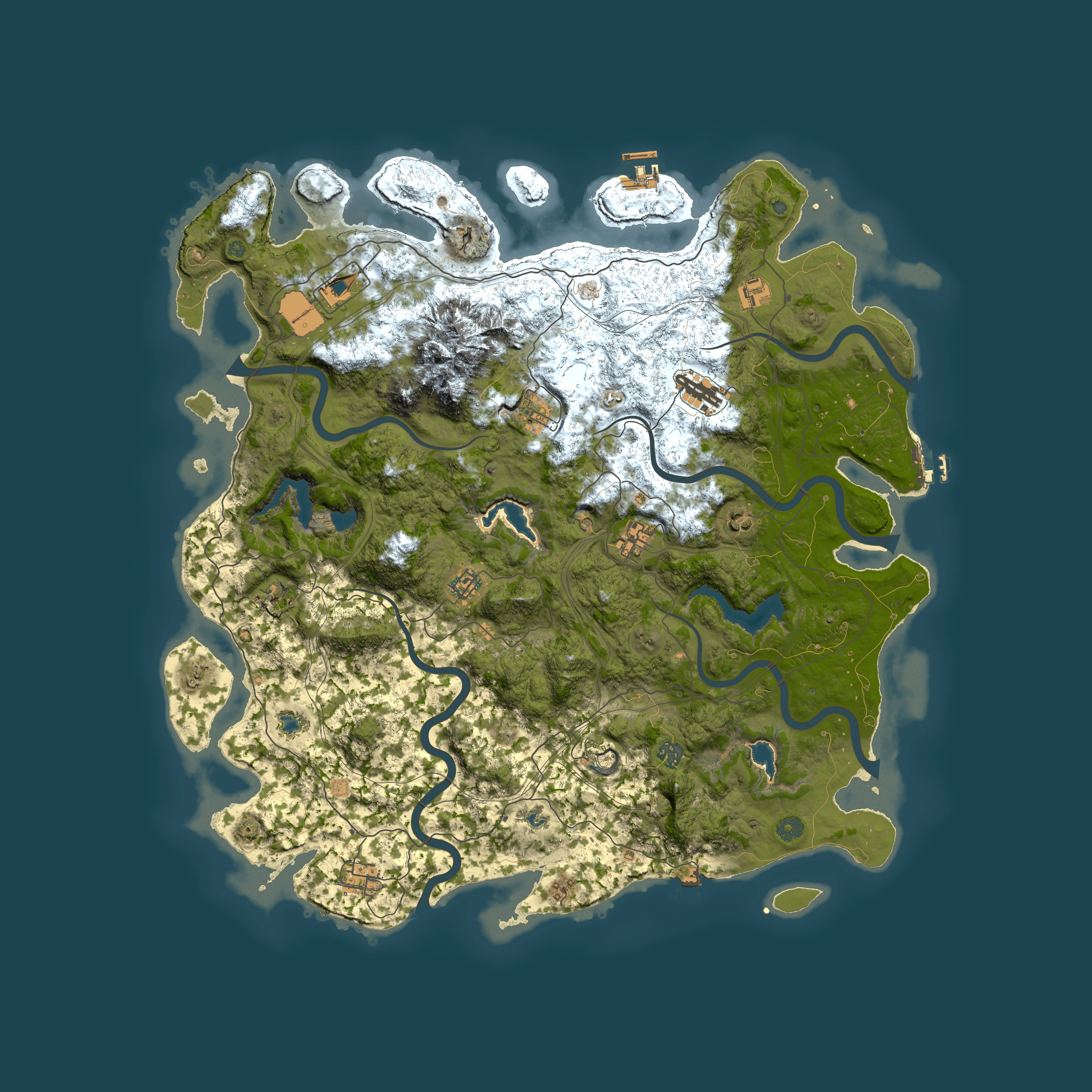 Full top-down render of Rust map seed 297430316, 5000x5000m