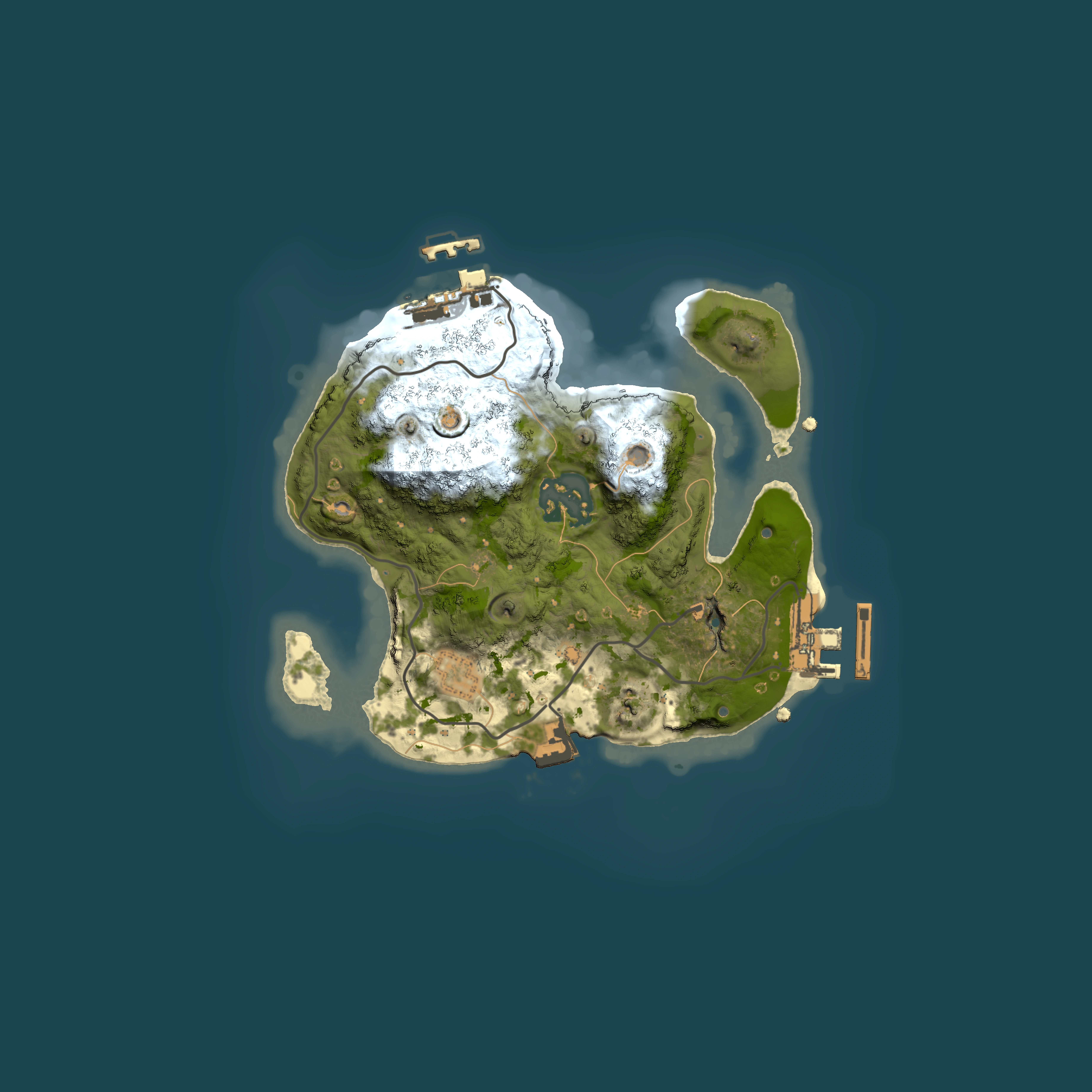Full top-down render of Rust map seed 852210122, 2000x2000m