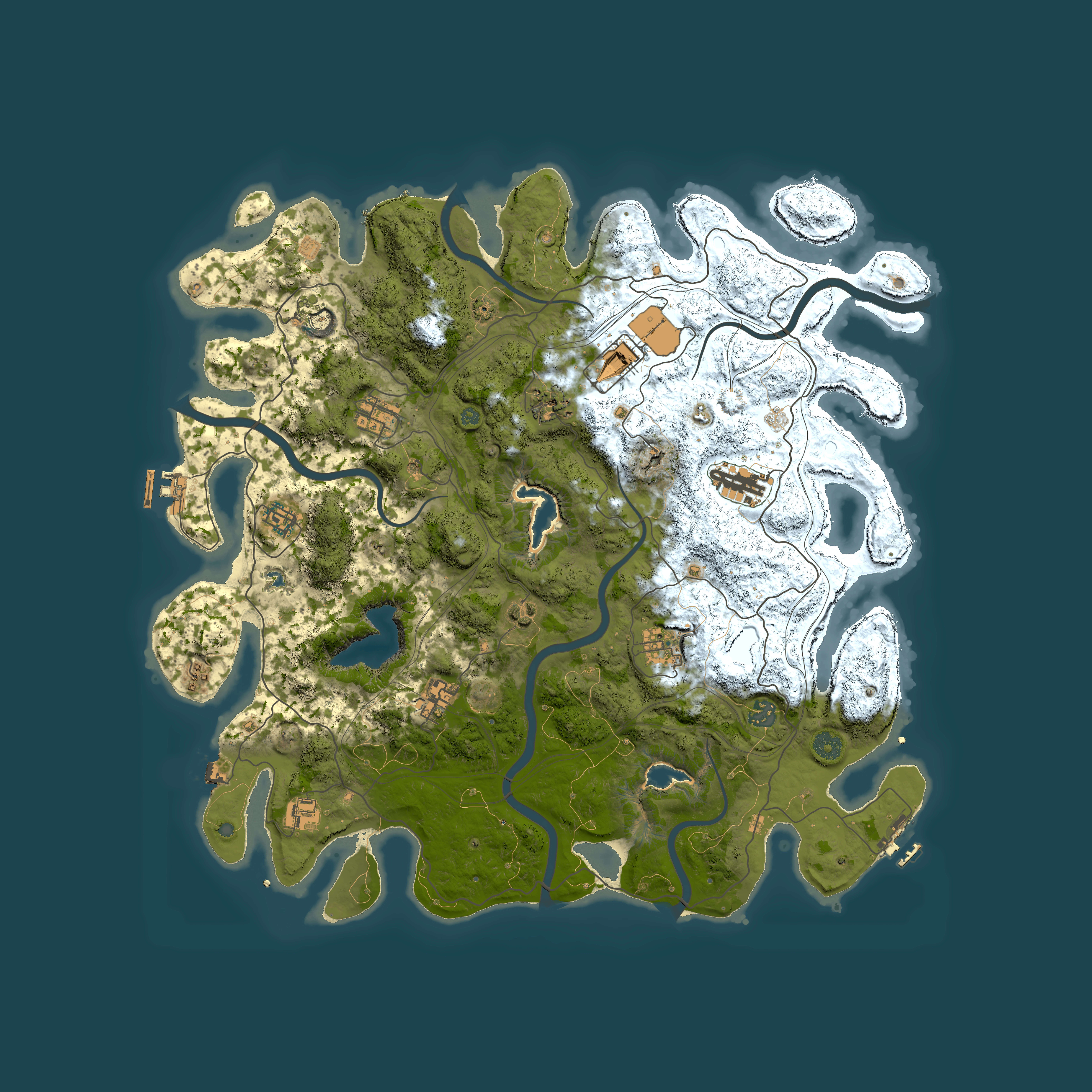 Full top-down render of Rust map seed 1287170909, 4500x4500m
