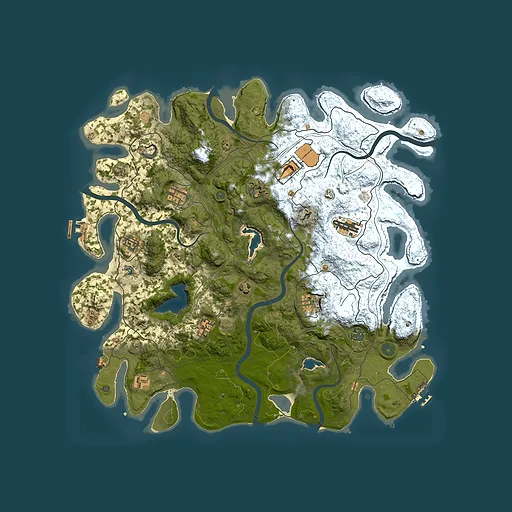 Rust map seed 1287170909, 4500x4500m top-down preview