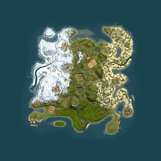 Rust map seed 1382251258, 3500x3500m top-down preview