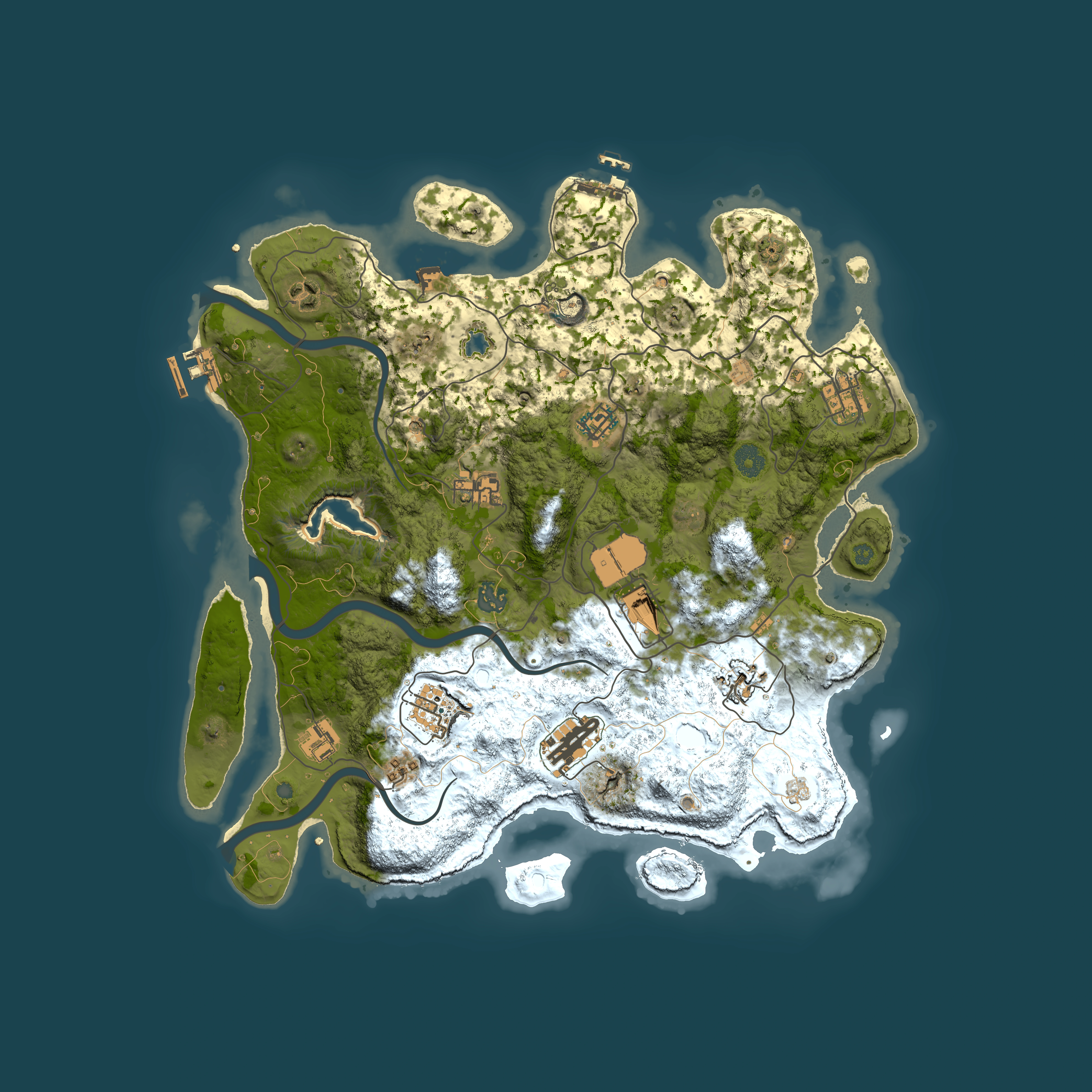 Full top-down render of Rust map seed 1026051216, 4000x4000m