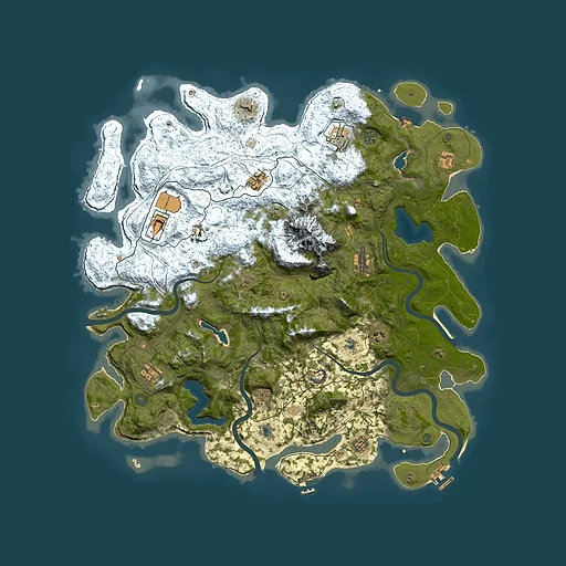 Rust map seed 800895617, 5000x5000m top-down preview