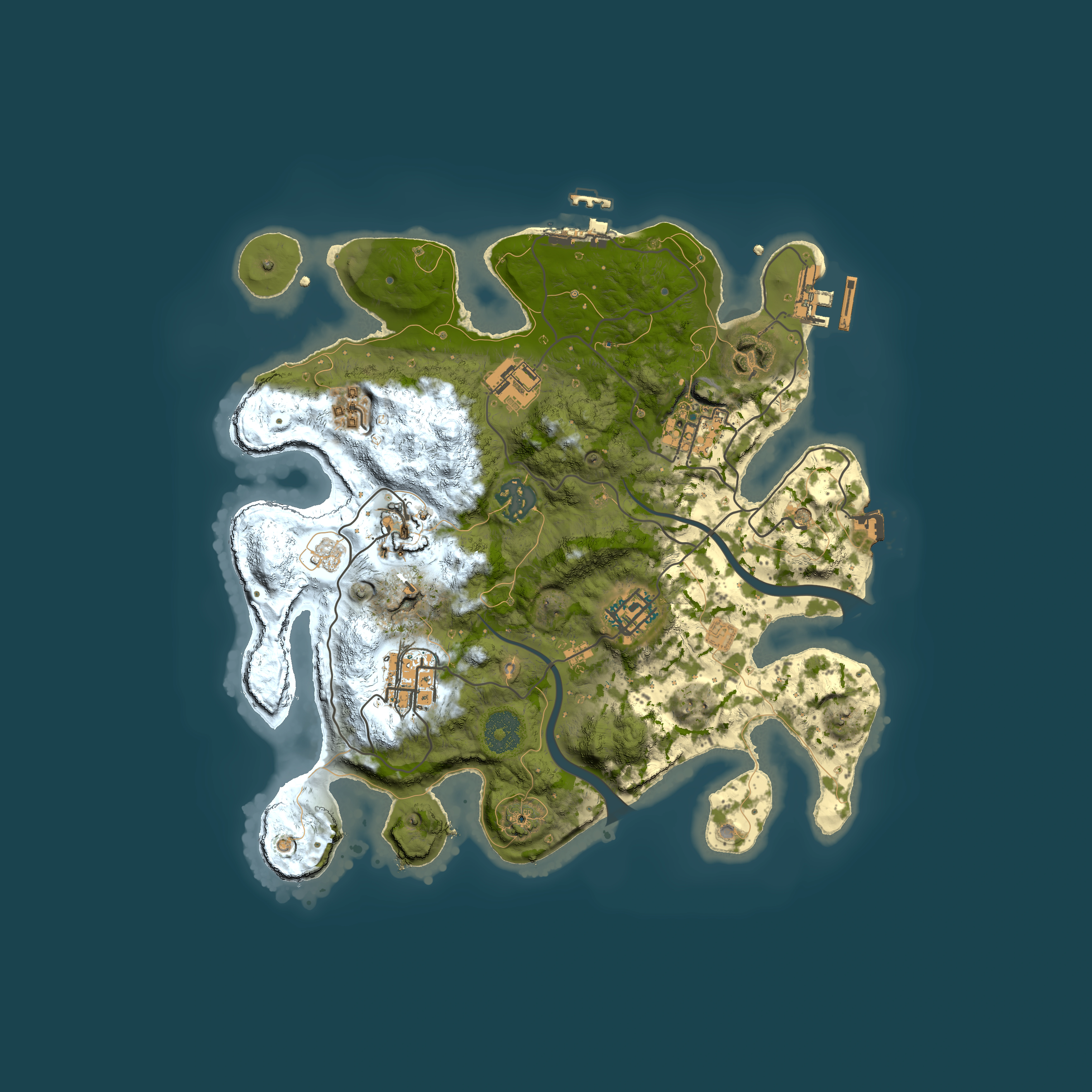Full top-down render of Rust map seed 535600981, 3000x3000m