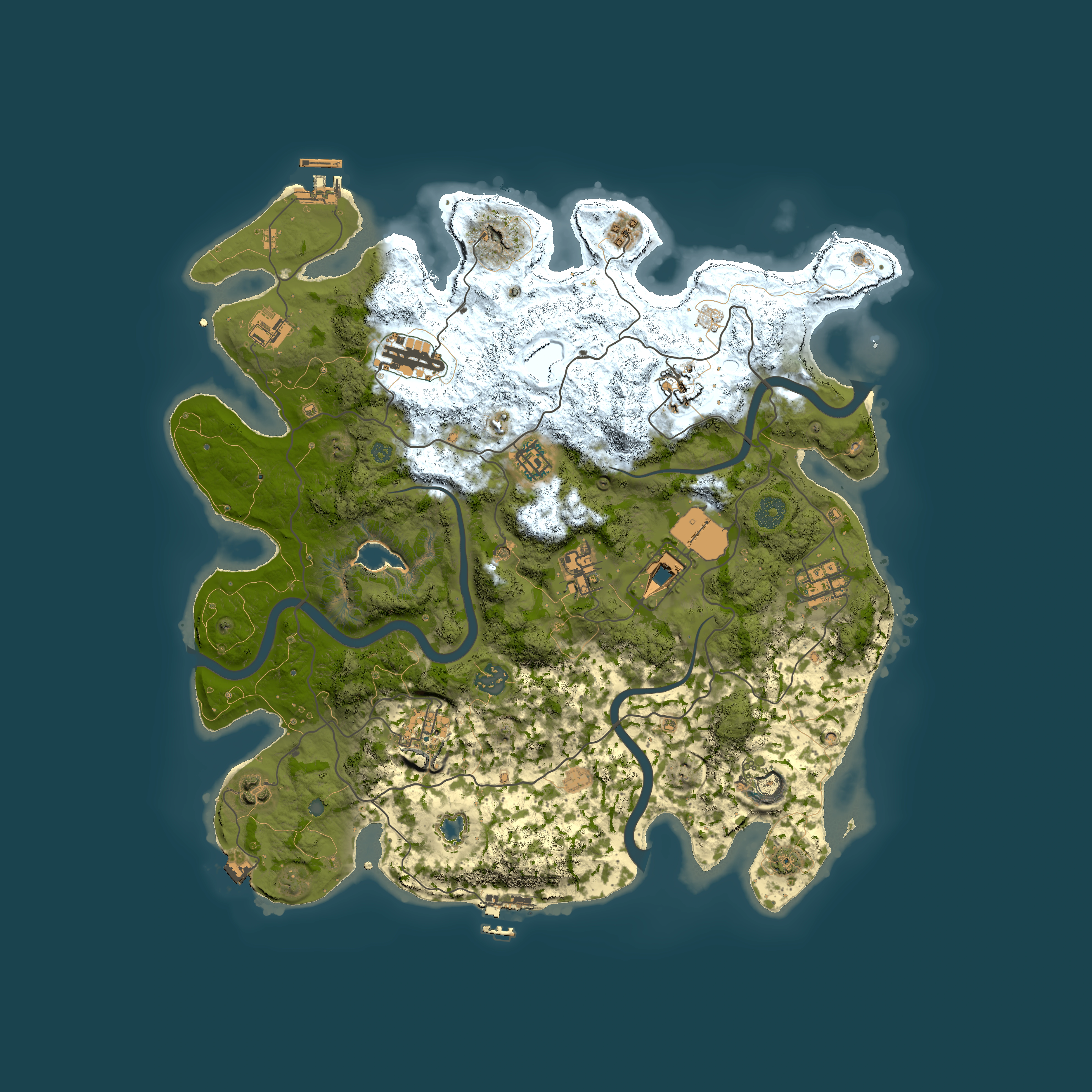 Full top-down render of Rust map seed 527350158, 4000x4000m