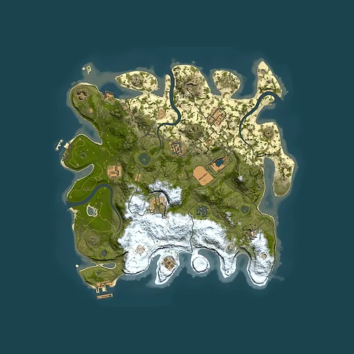 Rust map seed 1466398692, 3500x3500m top-down preview
