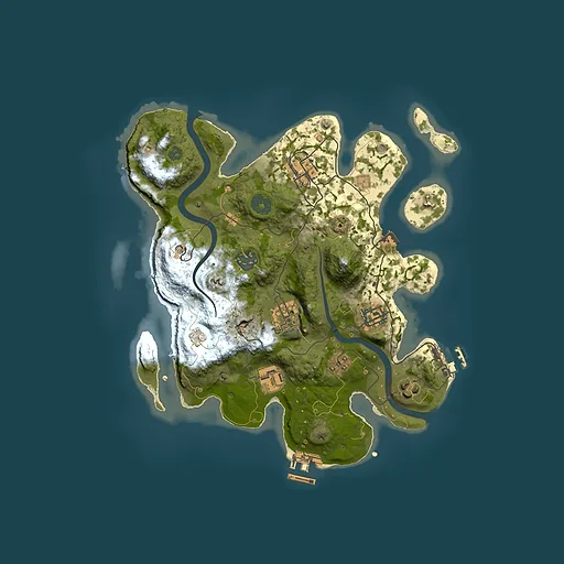 Rust map seed 284728127, 3000x3000m top-down preview