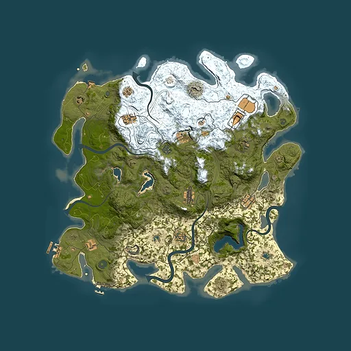 Rust map seed 1658316895, 4500x4500m top-down preview