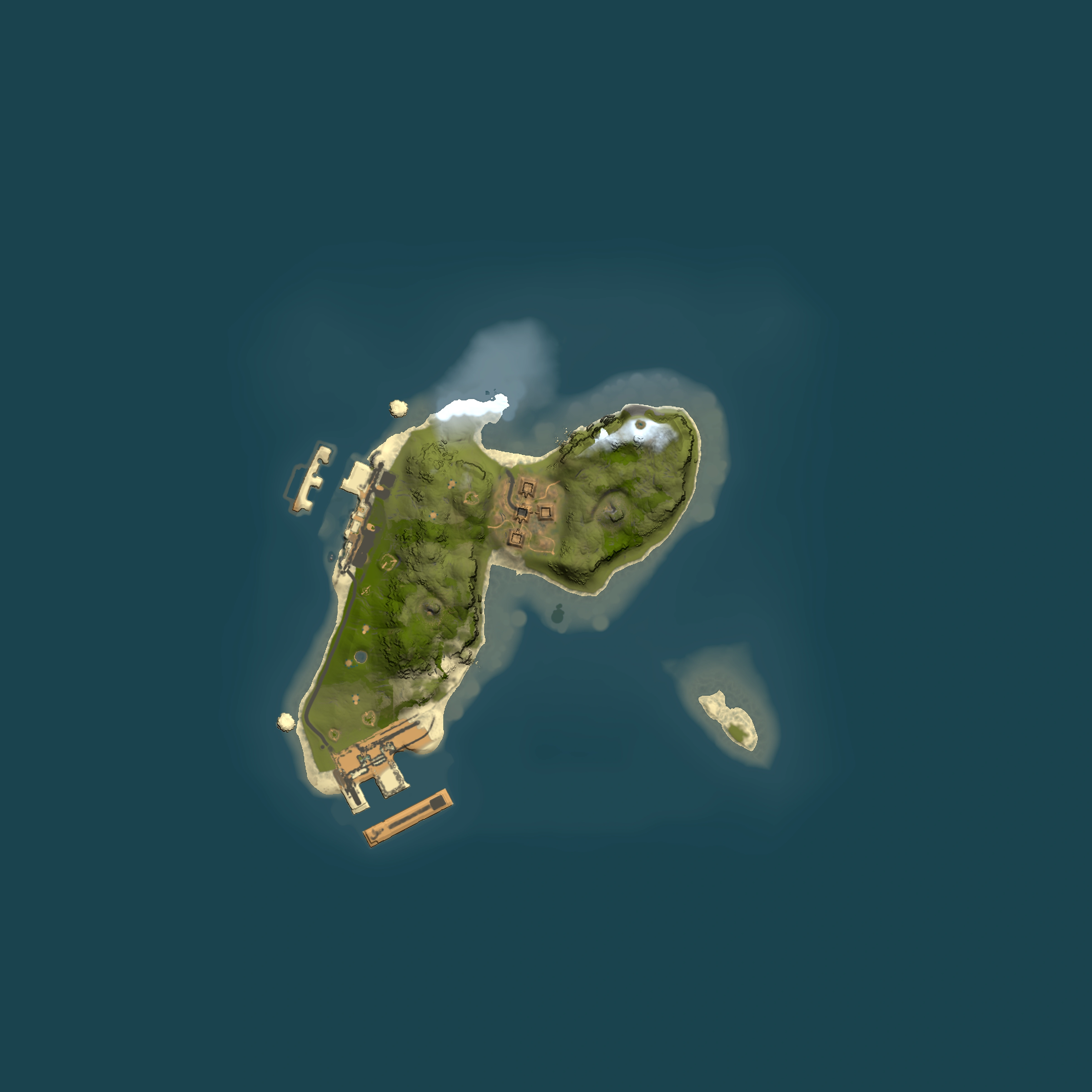 Full top-down render of Rust map seed 2049295845, 1500x1500m
