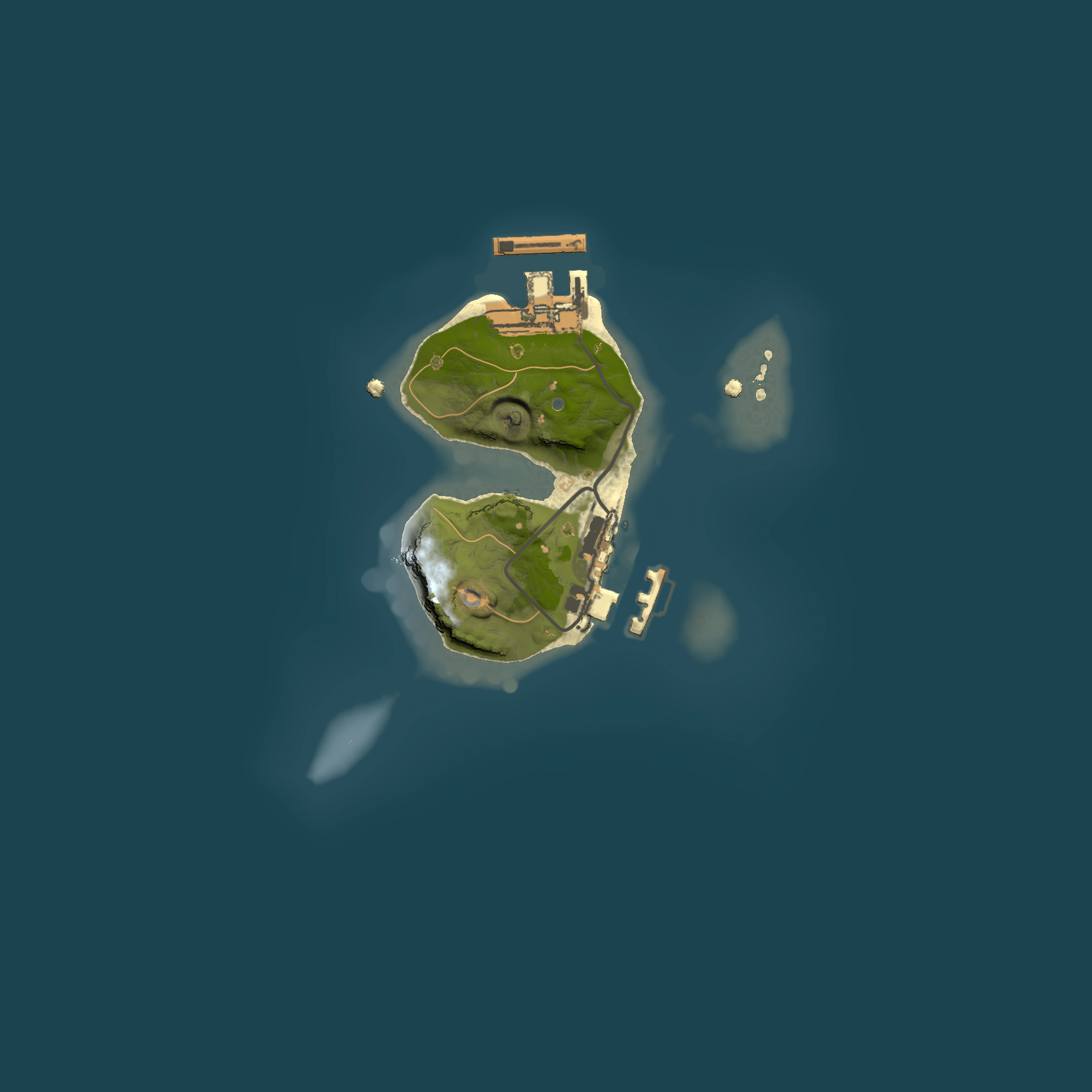 Full top-down render of Rust map seed 1716222351, 1500x1500m