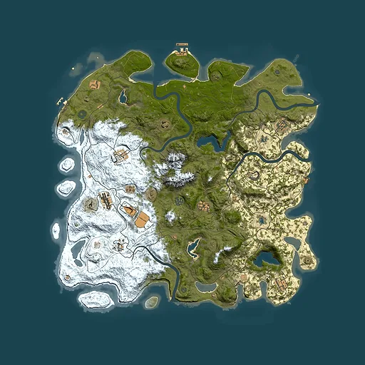 Rust map seed 428644936, 5000x5000m top-down preview
