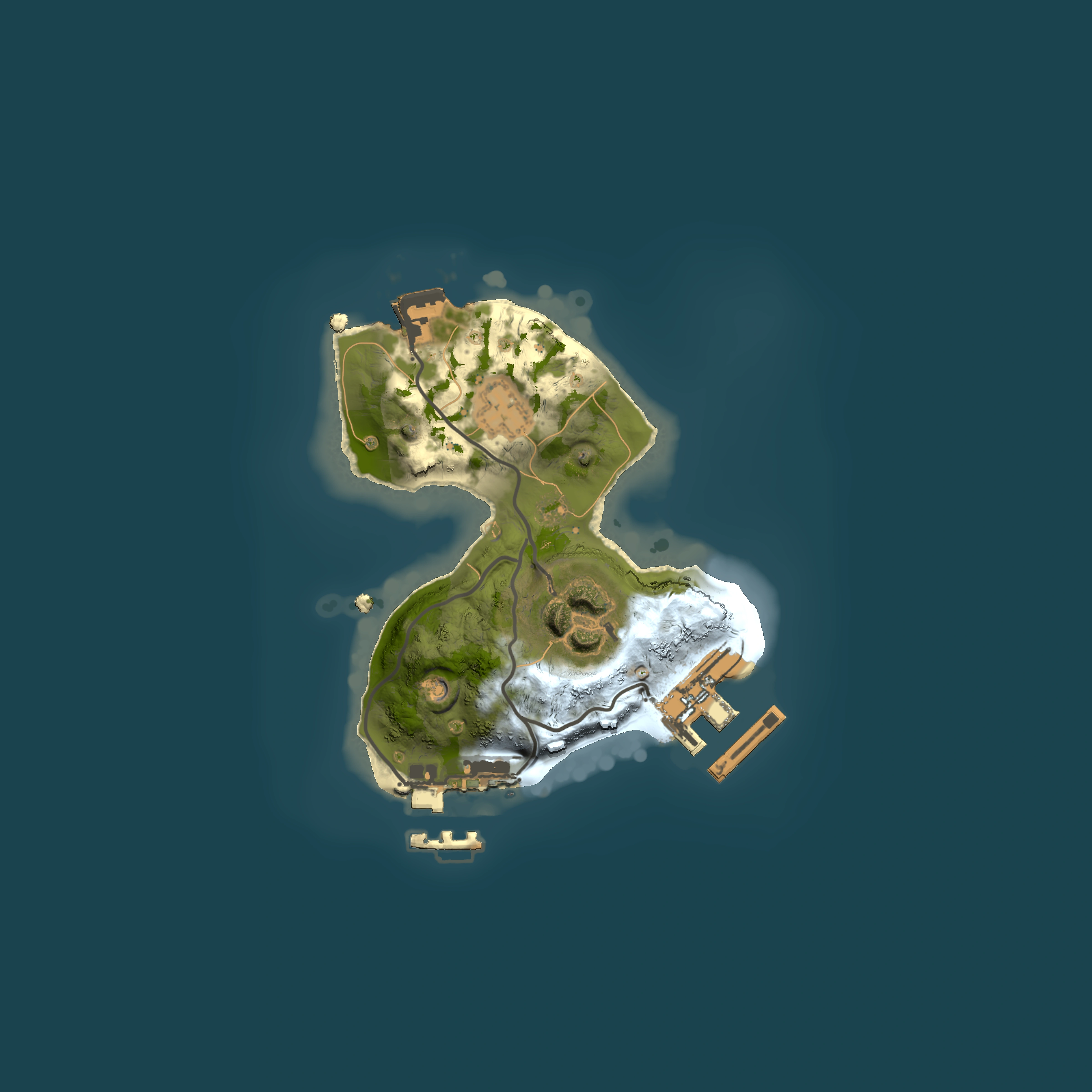 Full top-down render of Rust map seed 1843575466, 1500x1500m