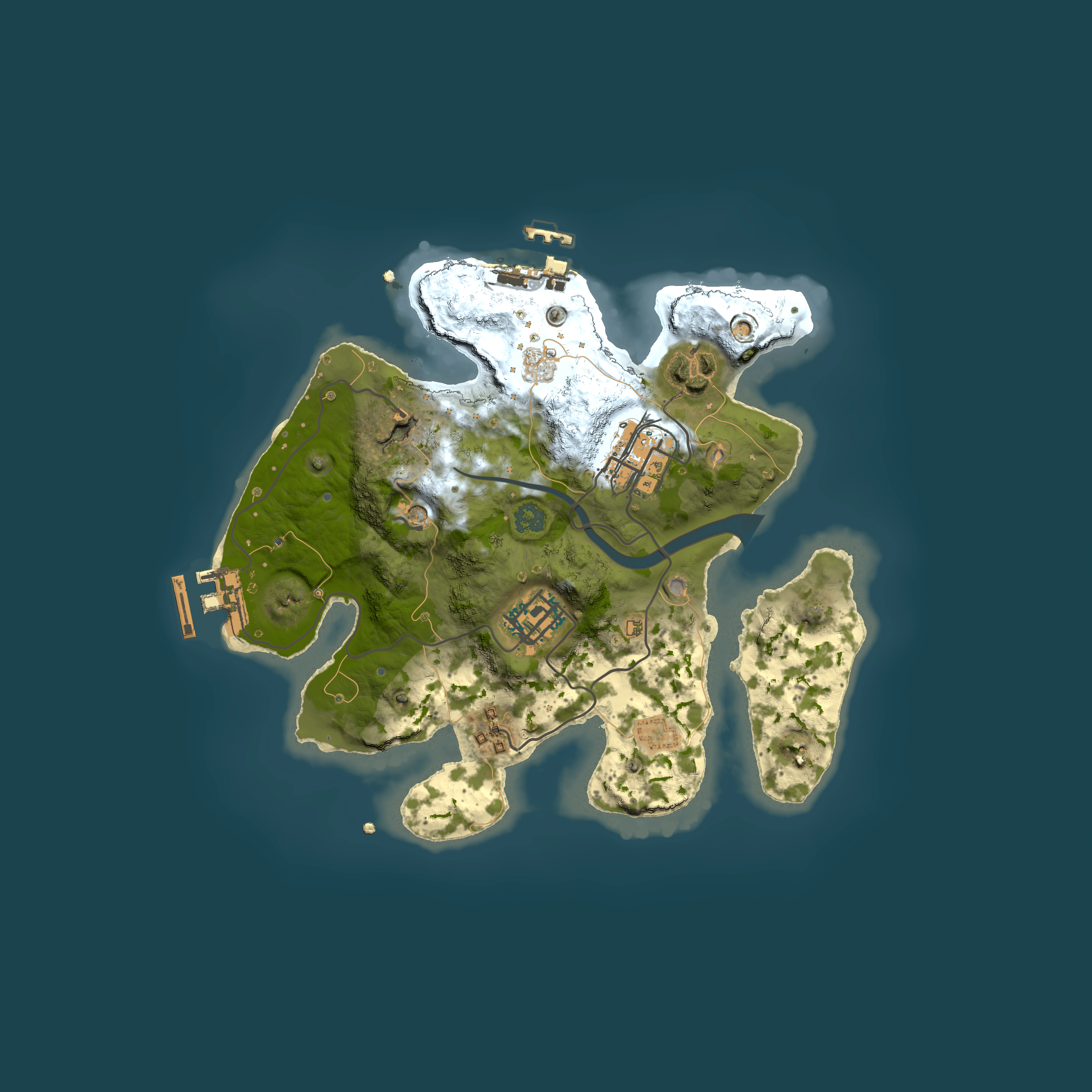 Full top-down render of Rust map seed 866848930, 2500x2500m