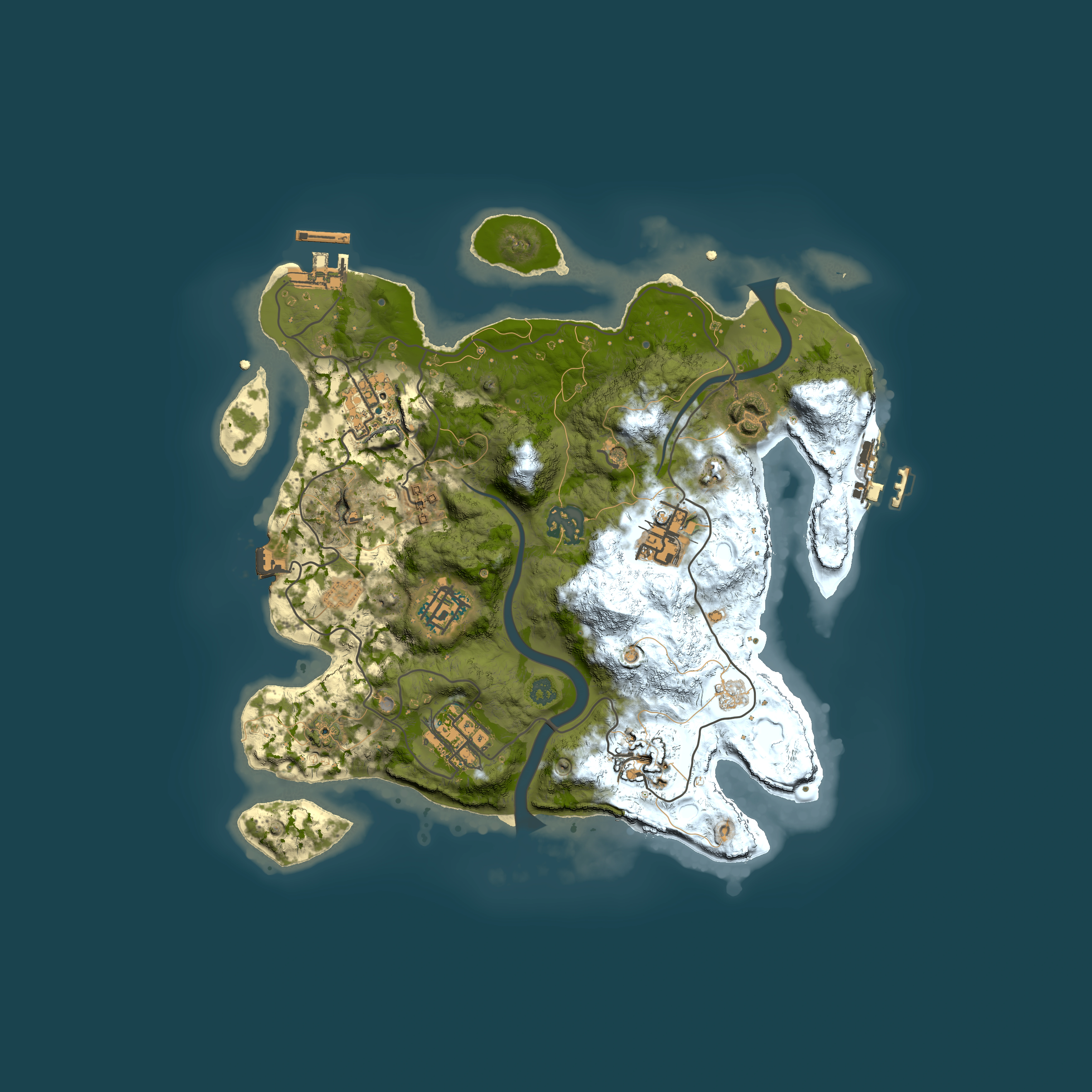Full top-down render of Rust map seed 1137301506, 3000x3000m