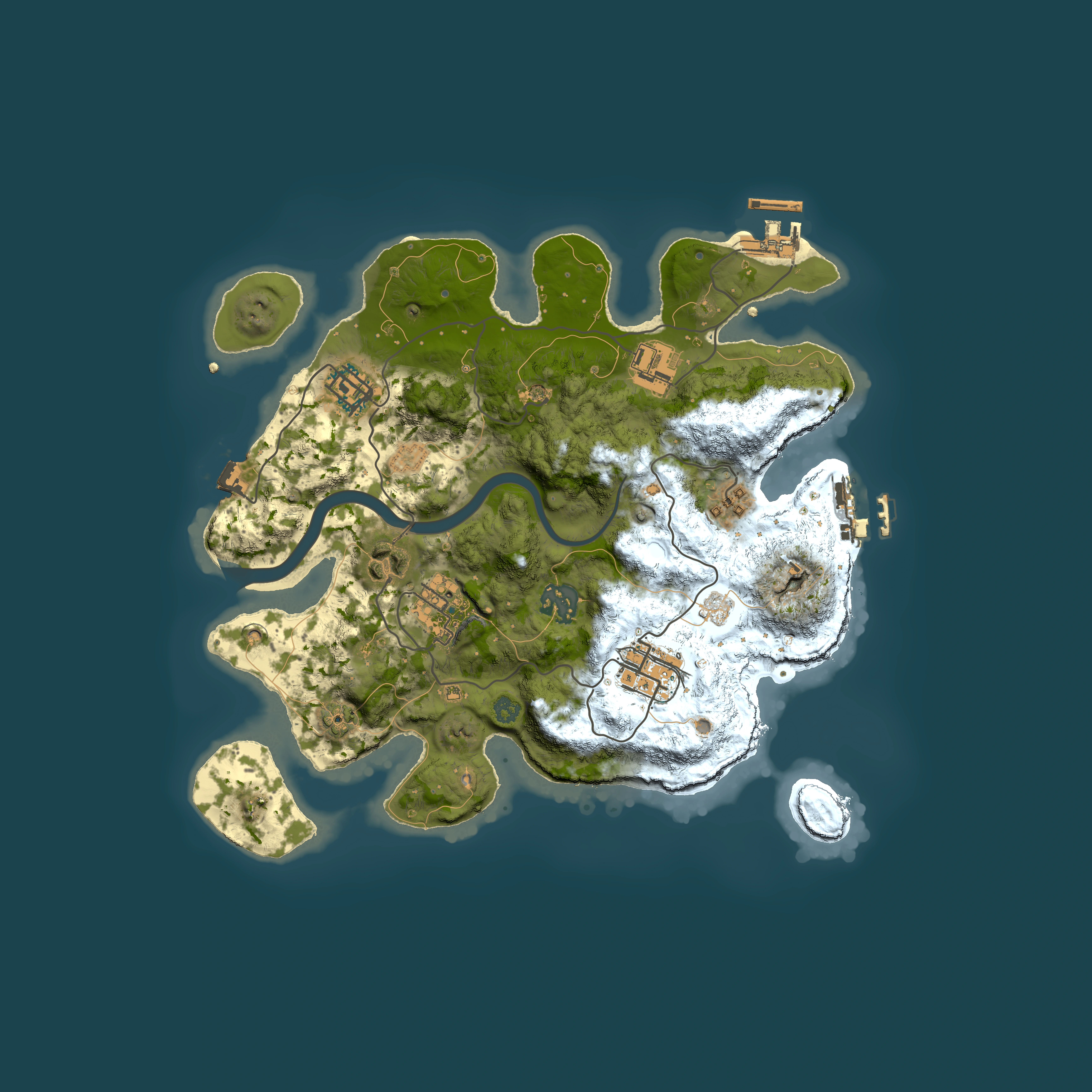 Full top-down render of Rust map seed 1935199114, 3000x3000m