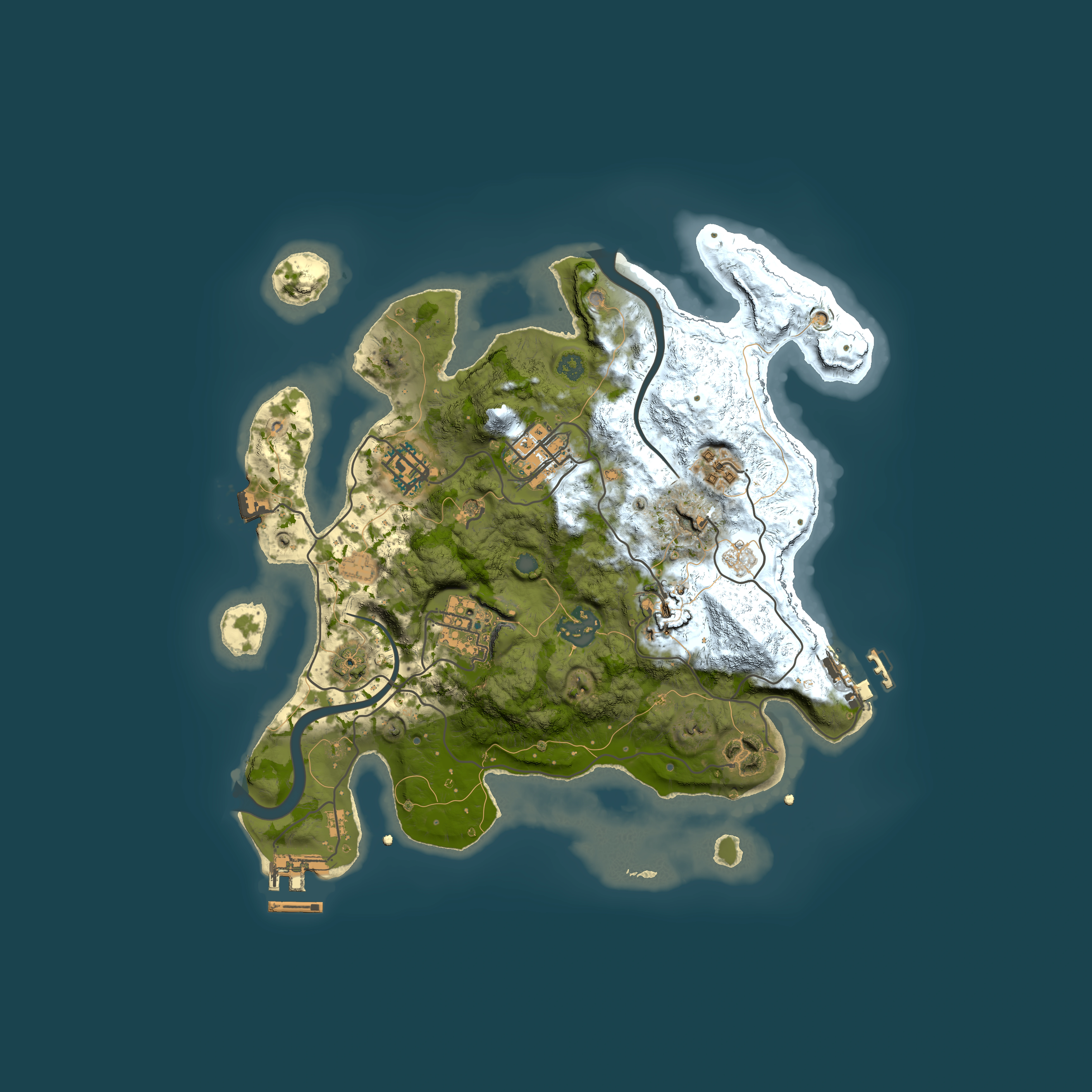 Full top-down render of Rust map seed 1312578404, 3000x3000m