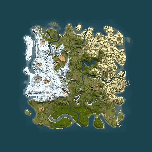 Rust map seed 1290815842, 4500x4500m top-down preview