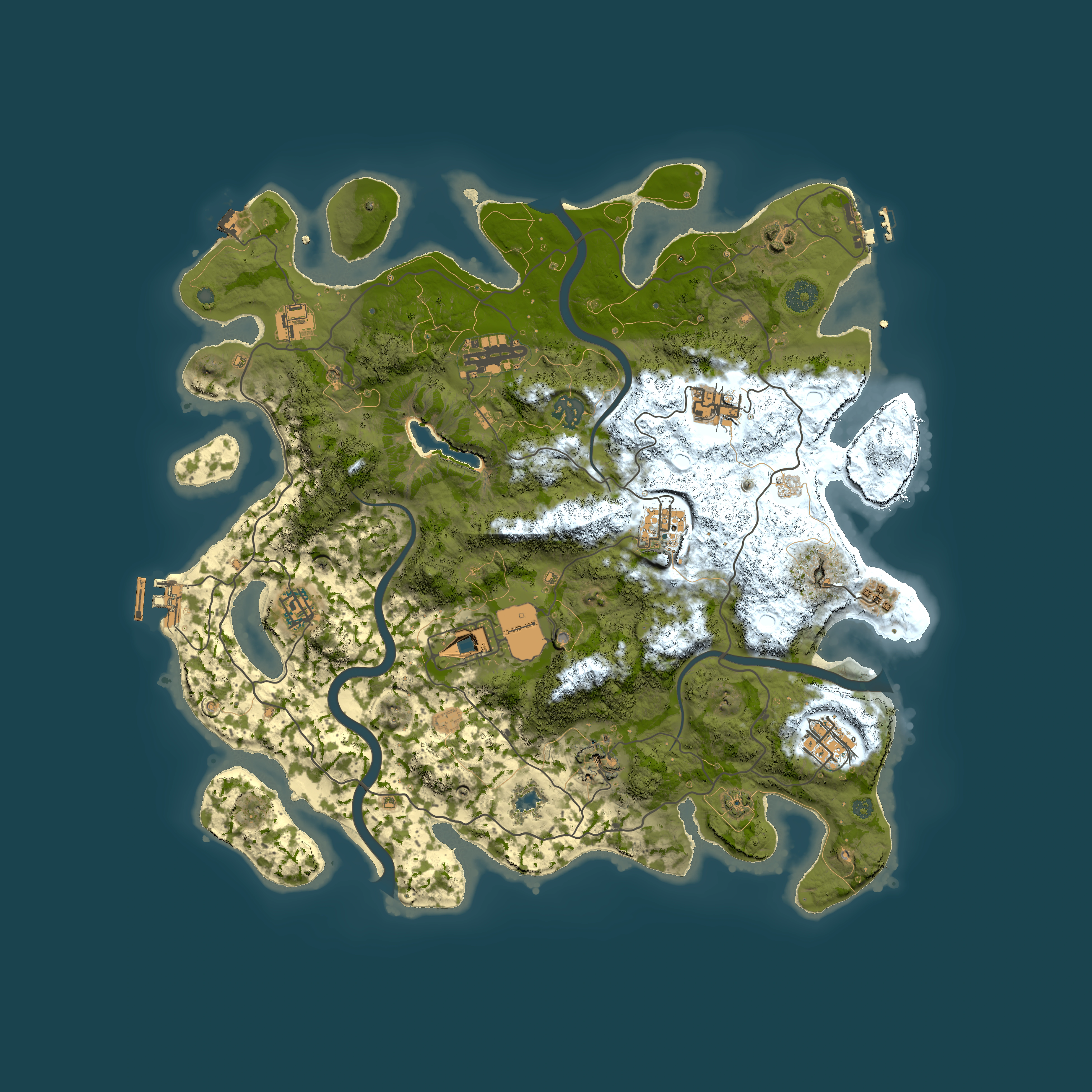 Full top-down render of Rust map seed 2023778856, 4000x4000m