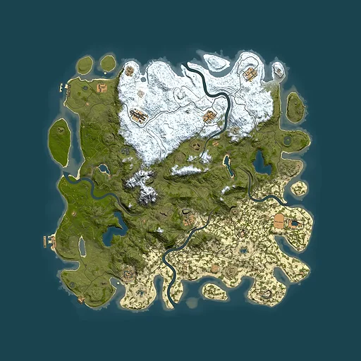 Rust map seed 1111352071, 5000x5000m top-down preview