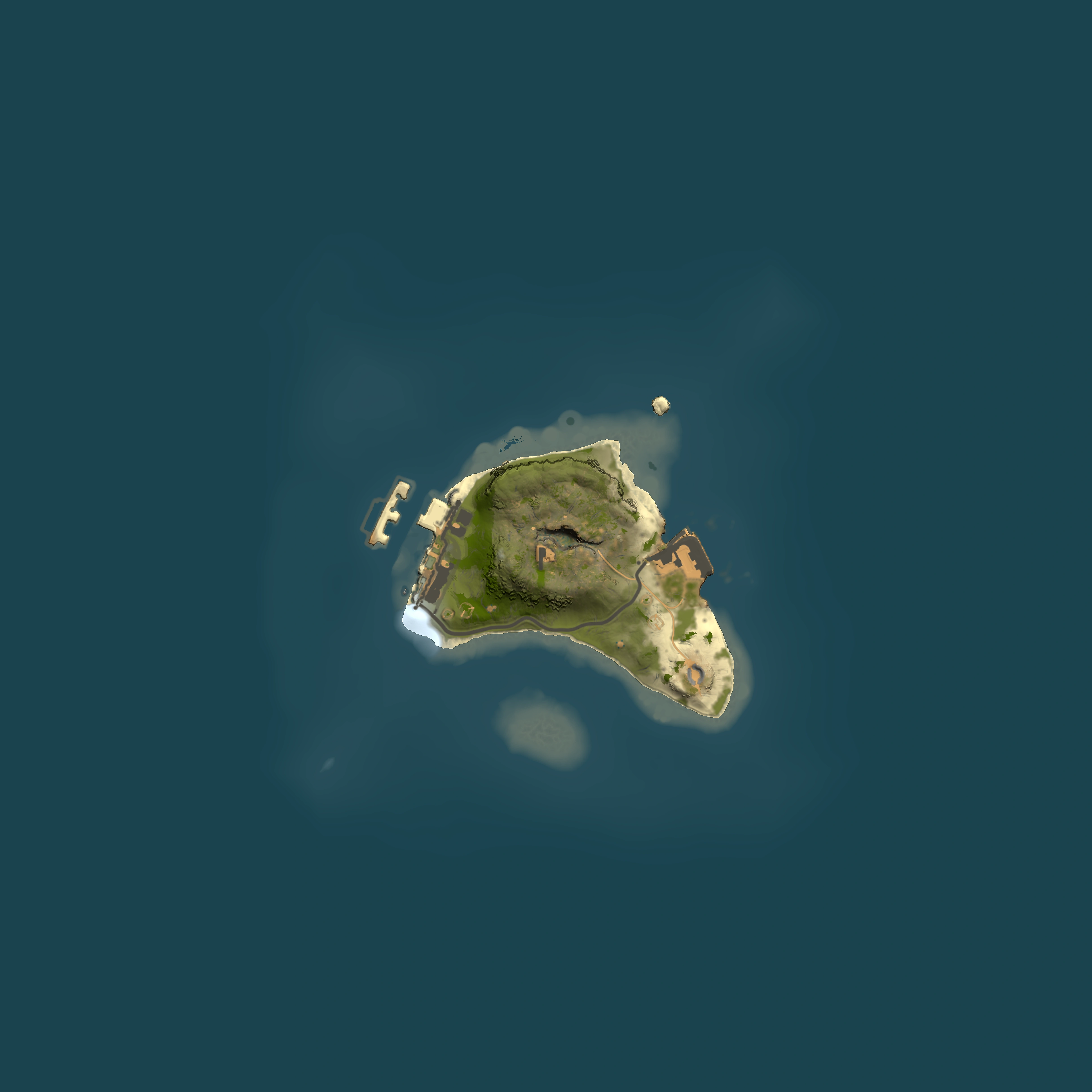 Full top-down render of Rust map seed 1743014075, 1500x1500m