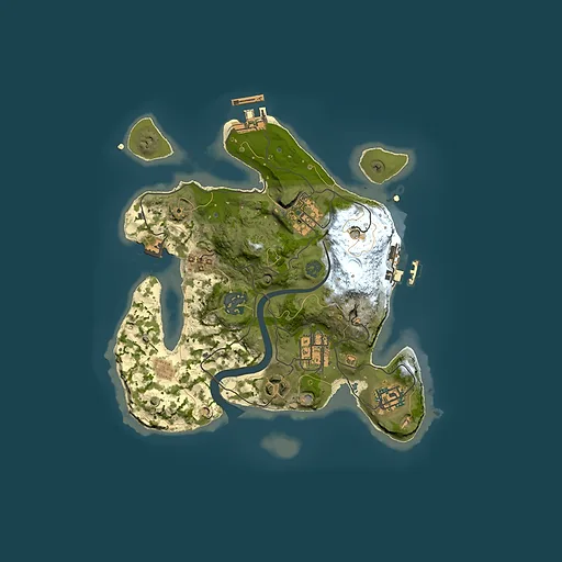 Rust map seed 1501406399, 2500x2500m top-down preview