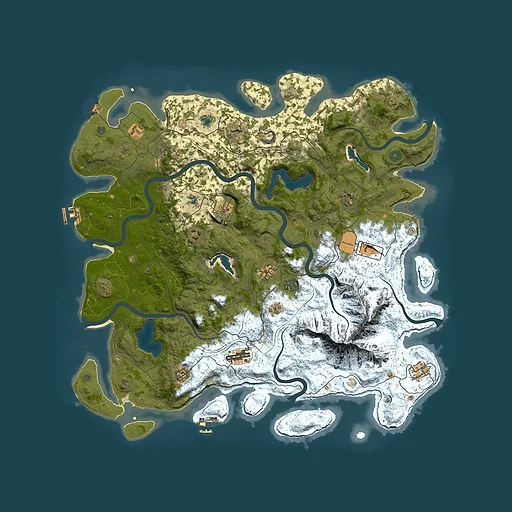 Rust map seed 848854036, 5000x5000m top-down preview