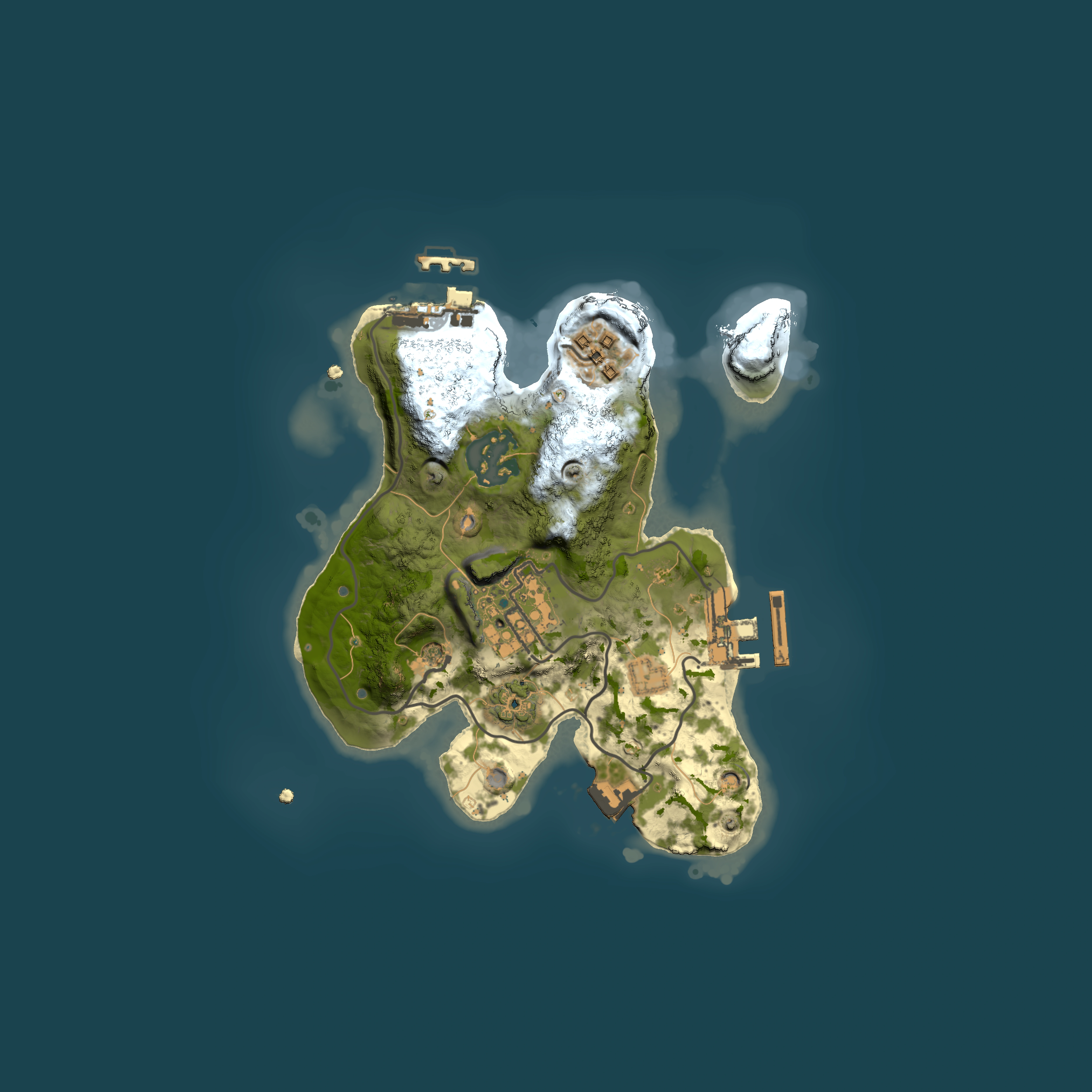 Full top-down render of Rust map seed 2091012992, 2000x2000m