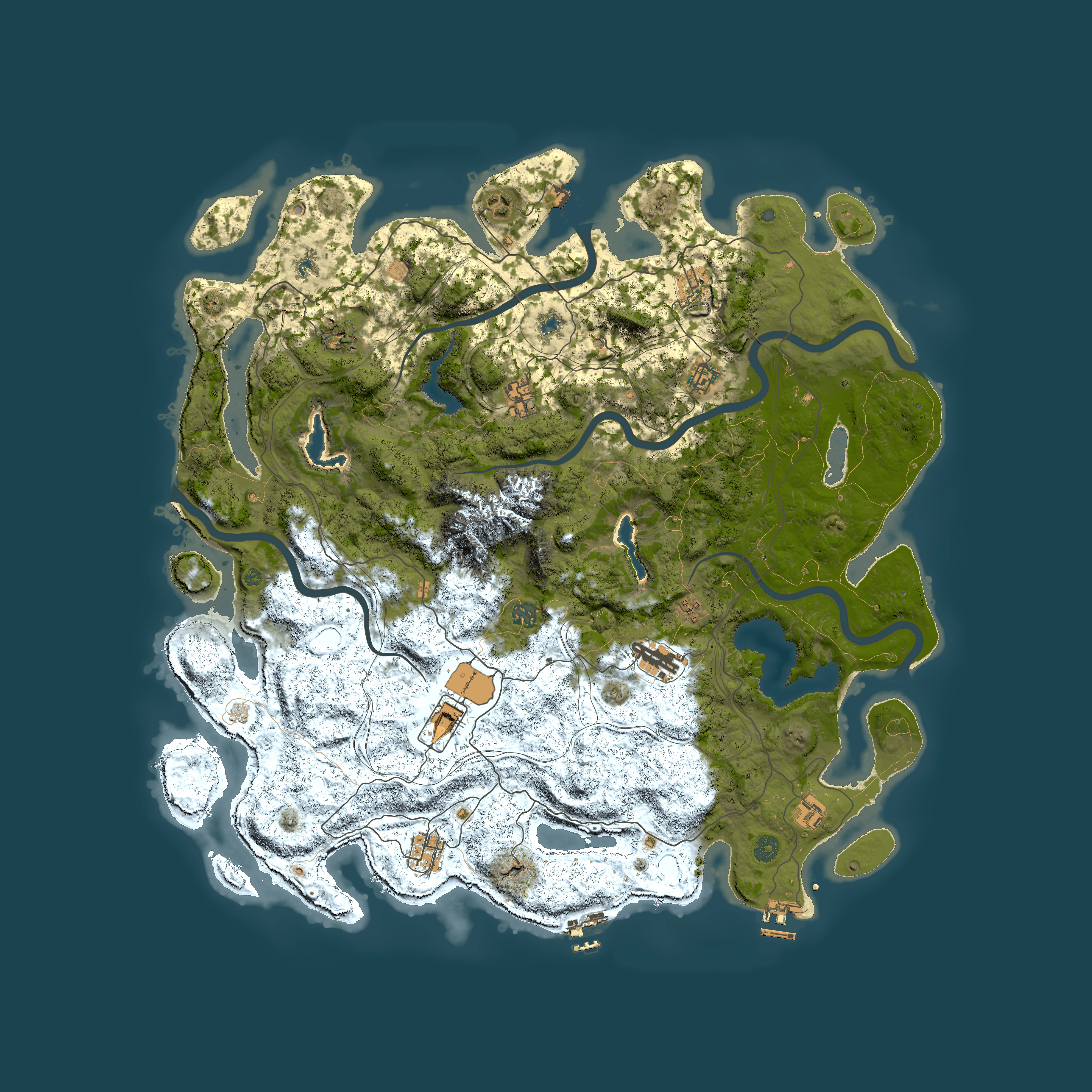 Full top-down render of Rust map seed 927704684, 5000x5000m
