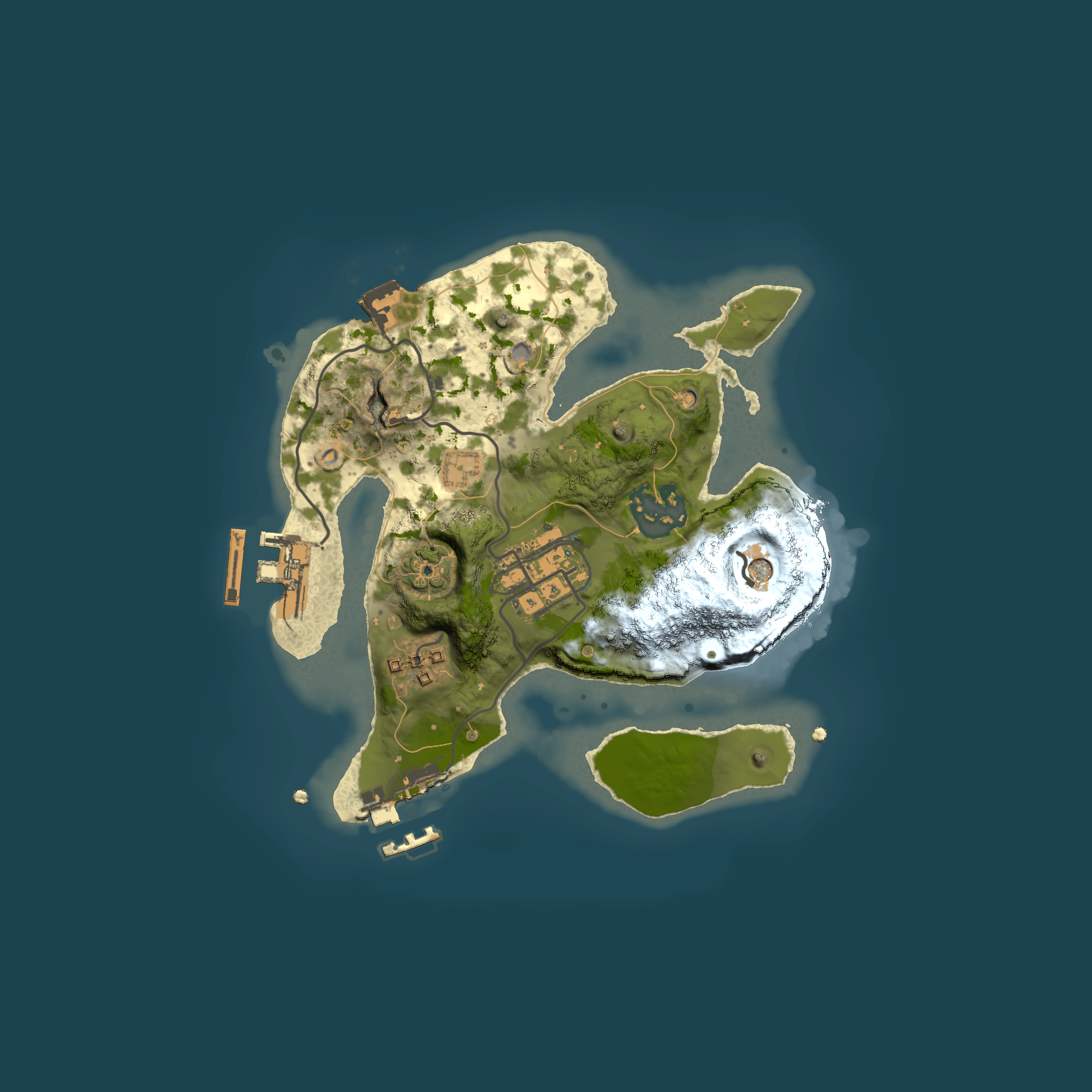Full top-down render of Rust map seed 49850116, 2000x2000m