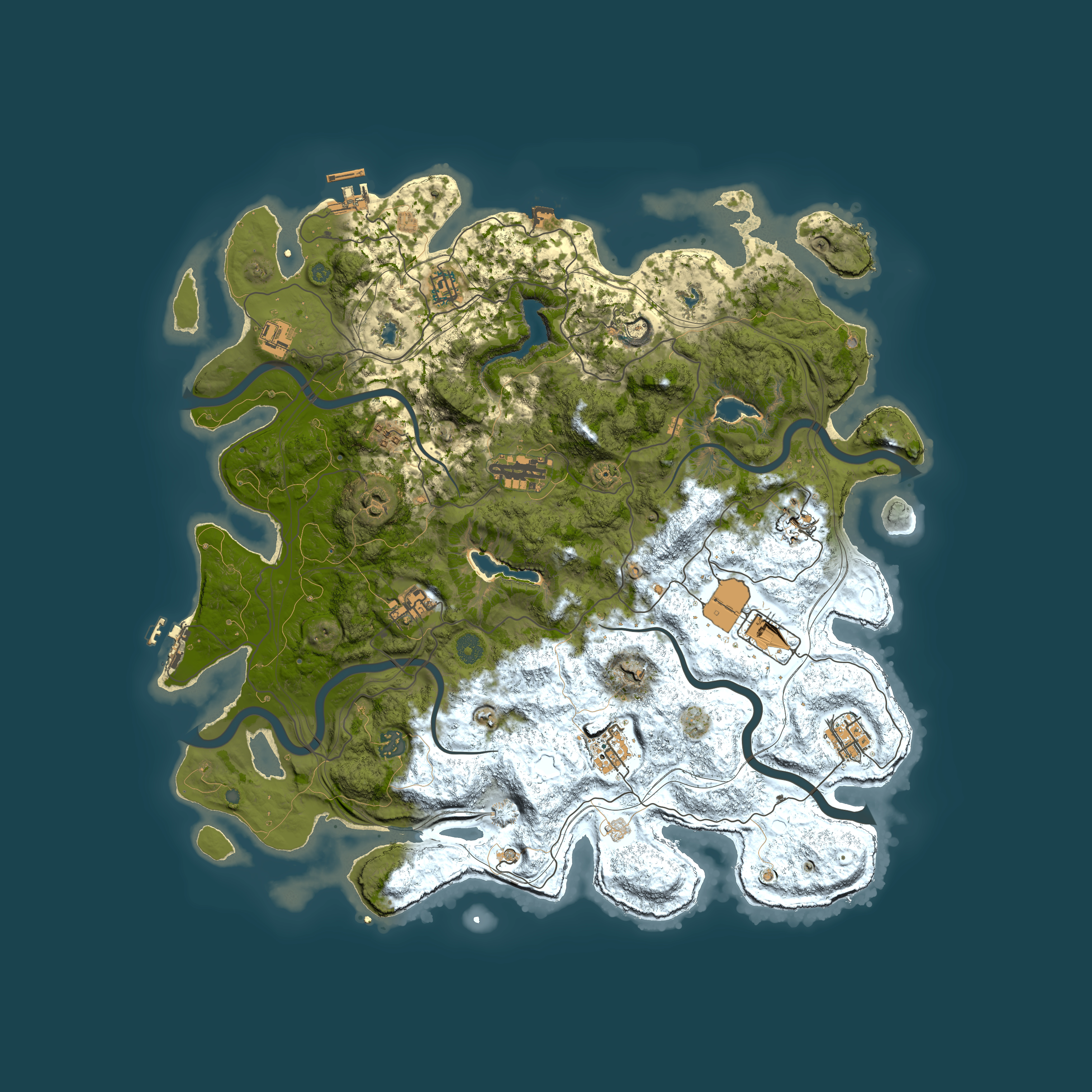Full top-down render of Rust map seed 1924205716, 4500x4500m