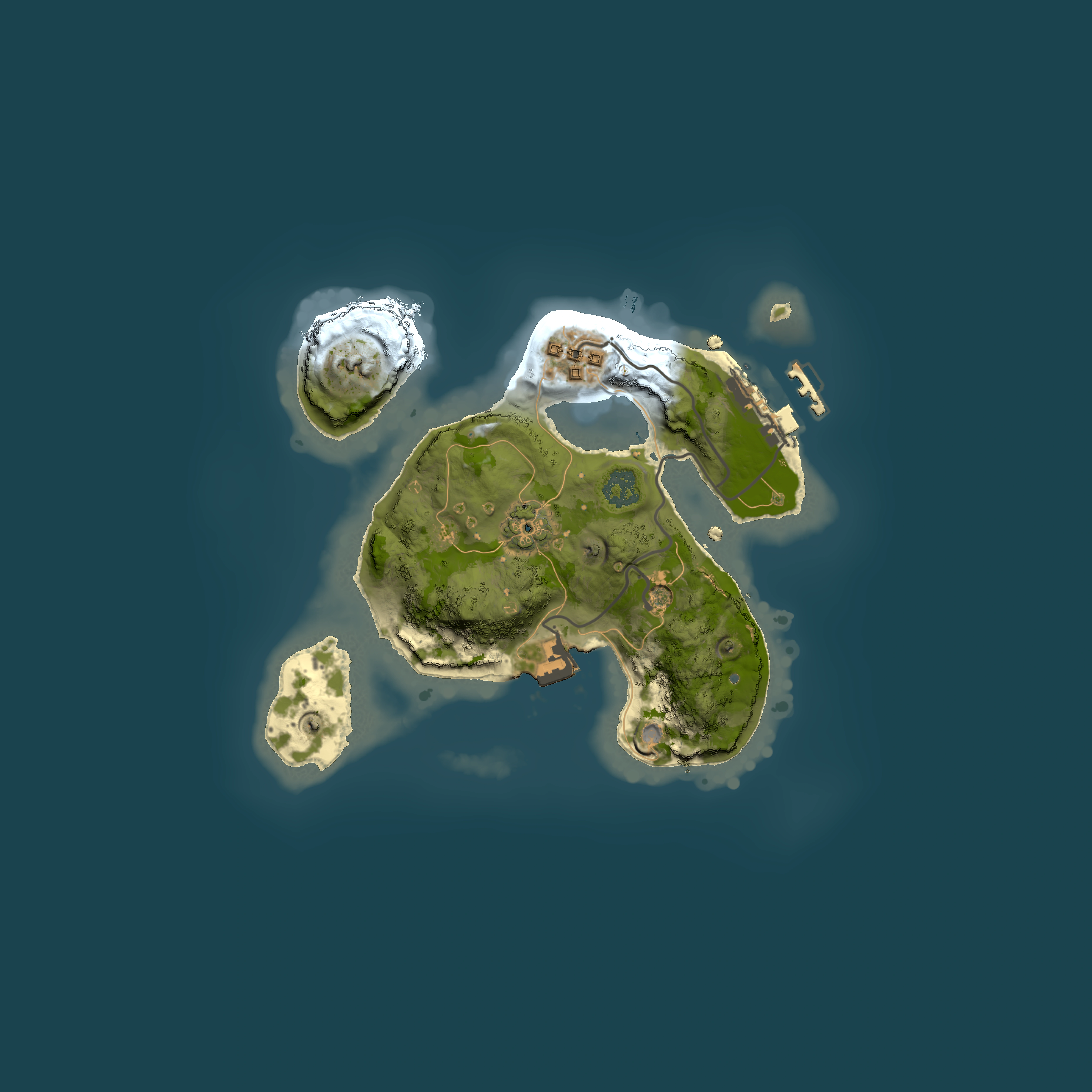 Full top-down render of Rust map seed 999755310, 2000x2000m