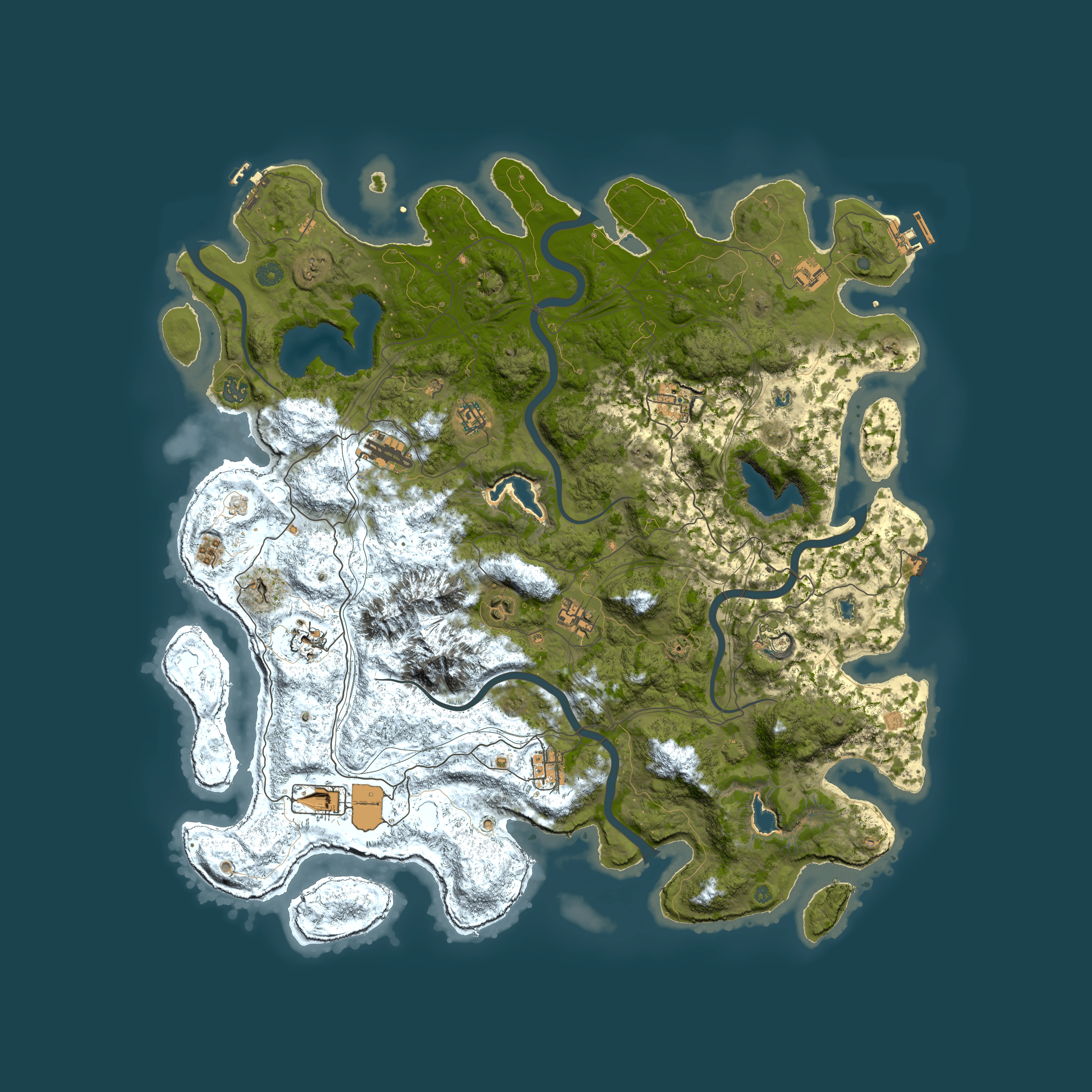 Full top-down render of Rust map seed 743094046, 5000x5000m