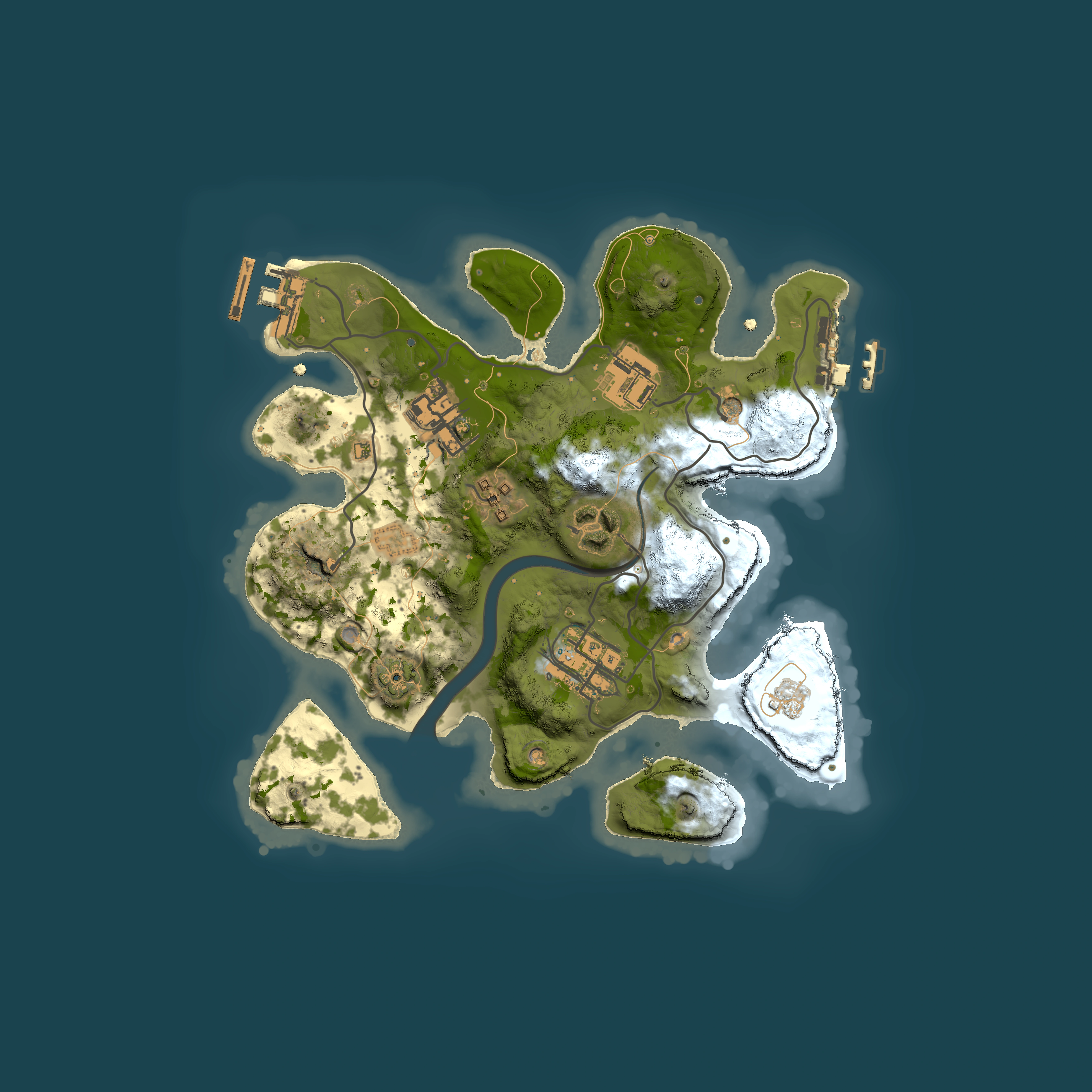 Full top-down render of Rust map seed 130526330, 2500x2500m