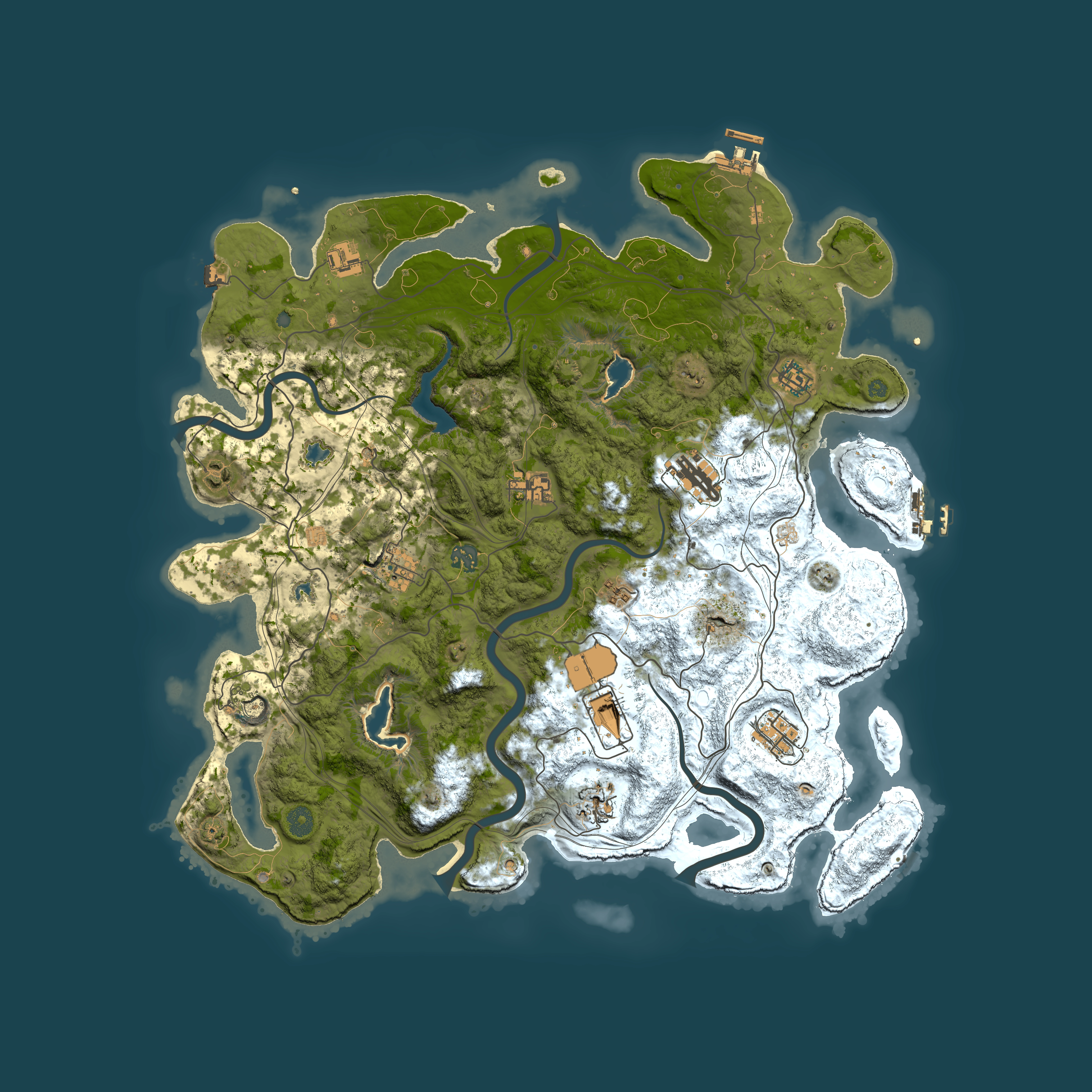 Full top-down render of Rust map seed 2120005401, 4500x4500m