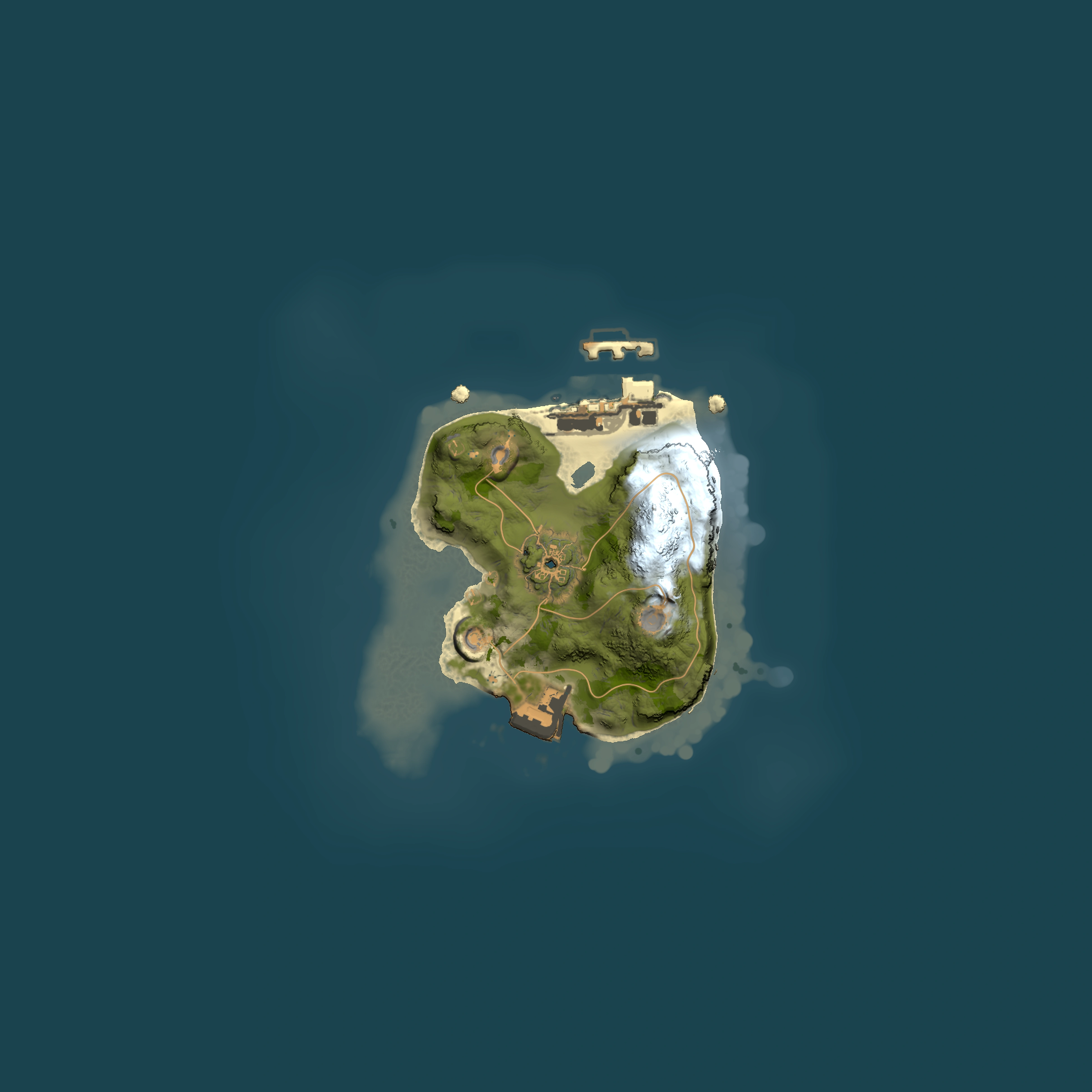 Full top-down render of Rust map seed 1421542776, 1500x1500m