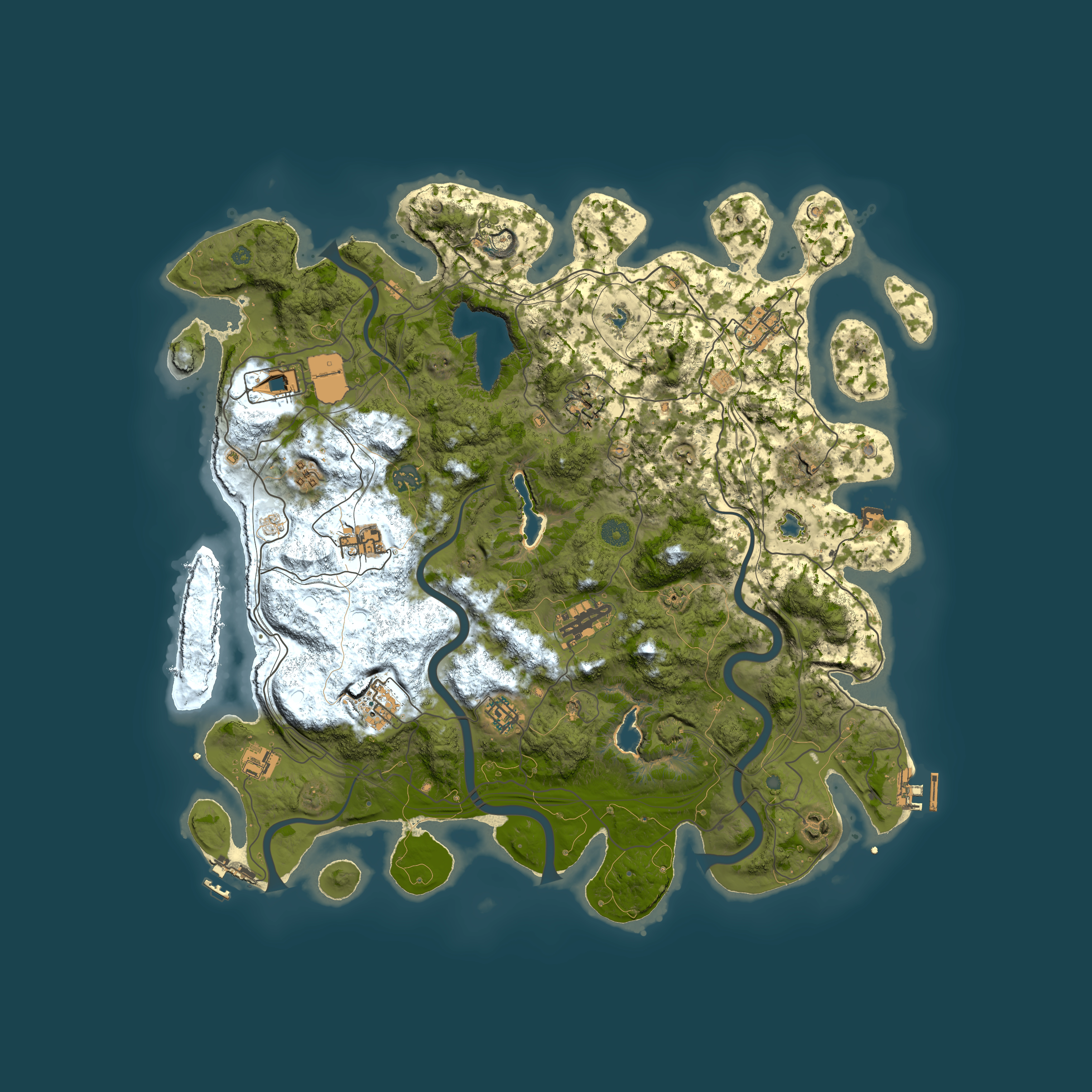 Full top-down render of Rust map seed 1301548234, 4500x4500m