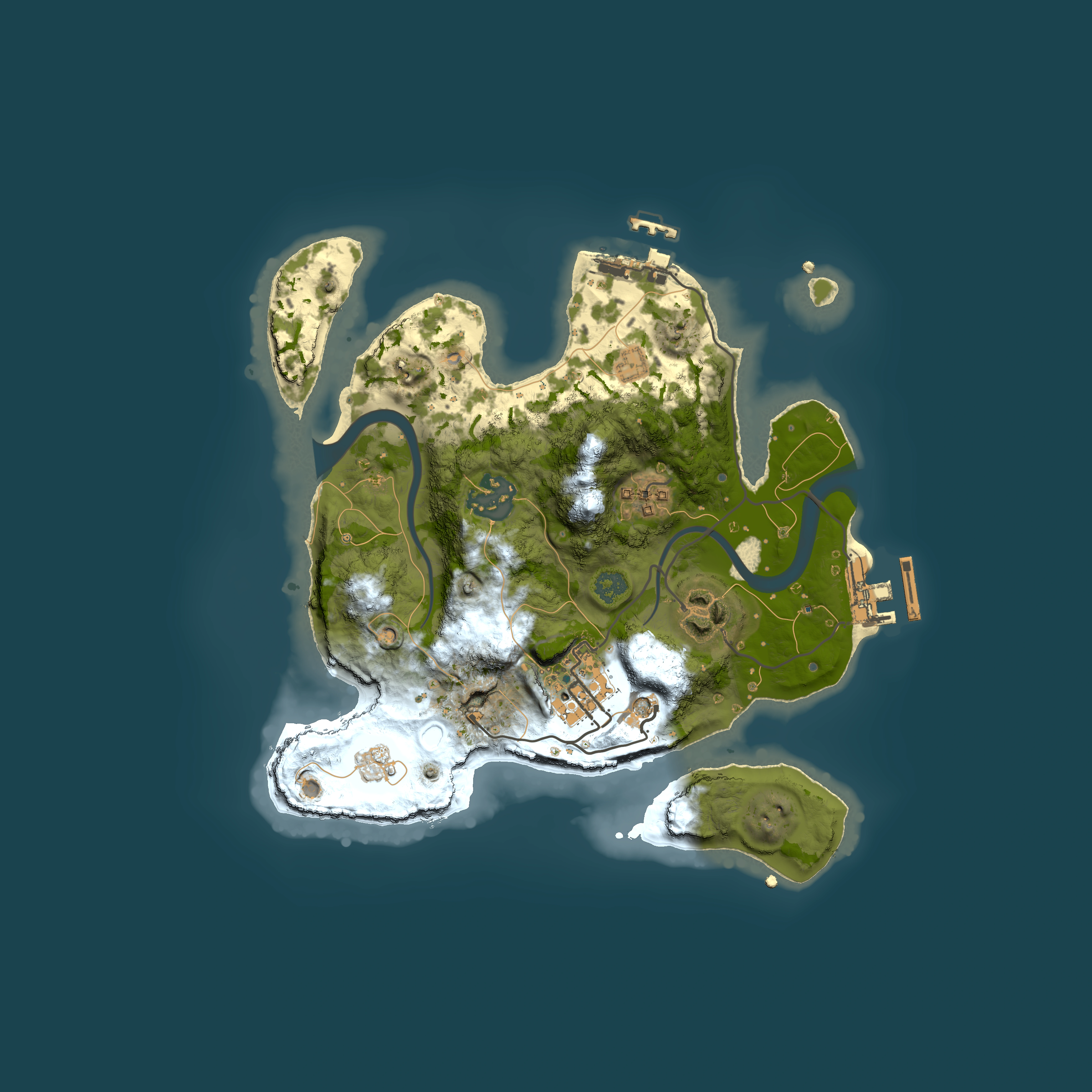 Full top-down render of Rust map seed 1622249310, 2500x2500m