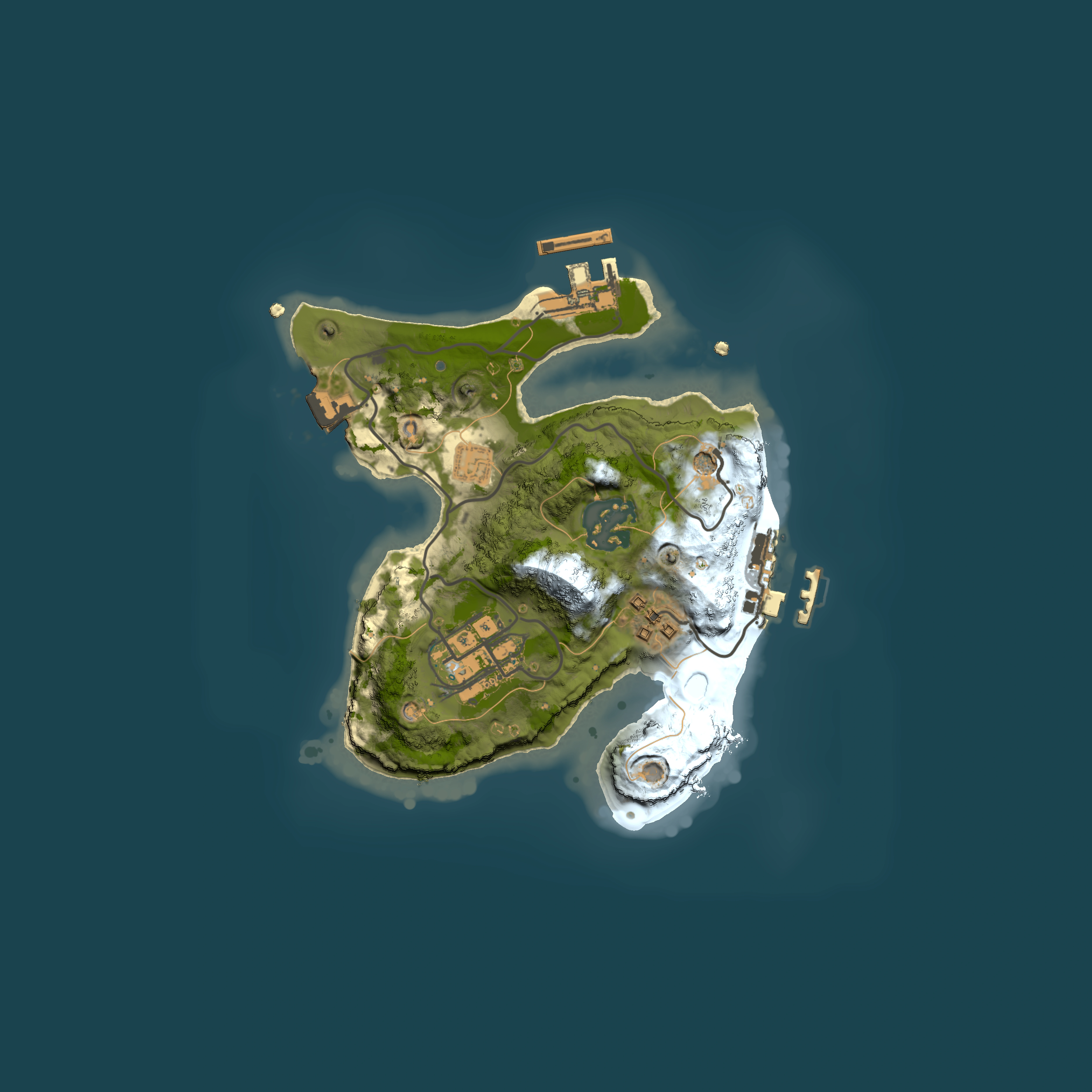 Full top-down render of Rust map seed 1372899447, 2000x2000m