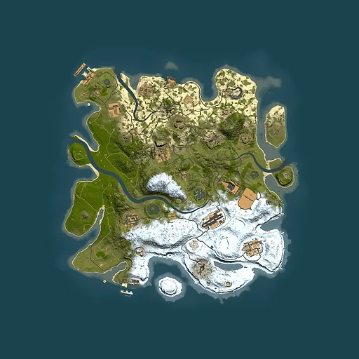 Rust map seed 2049457078, 3500x3500m top-down preview