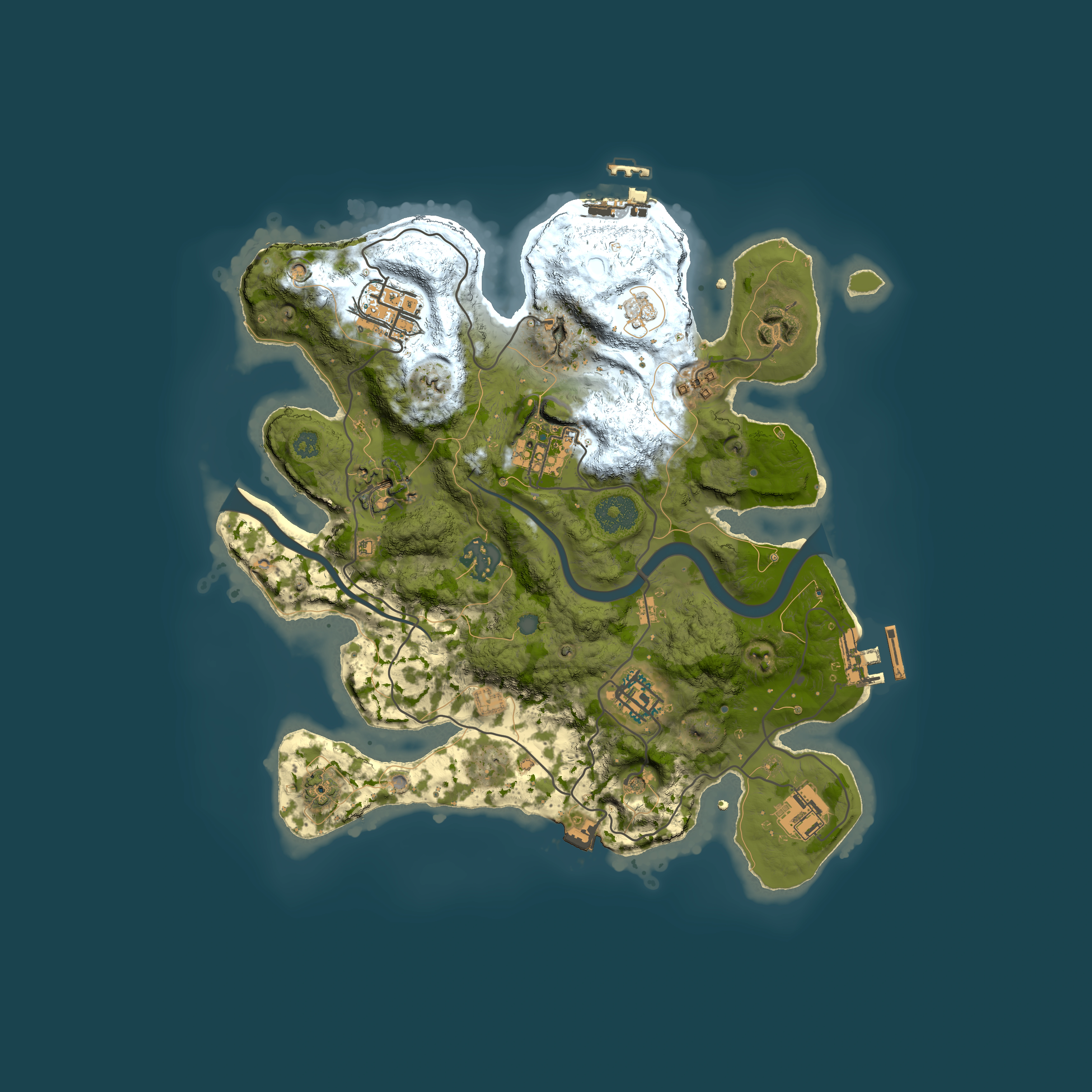 Full top-down render of Rust map seed 187021159, 3000x3000m