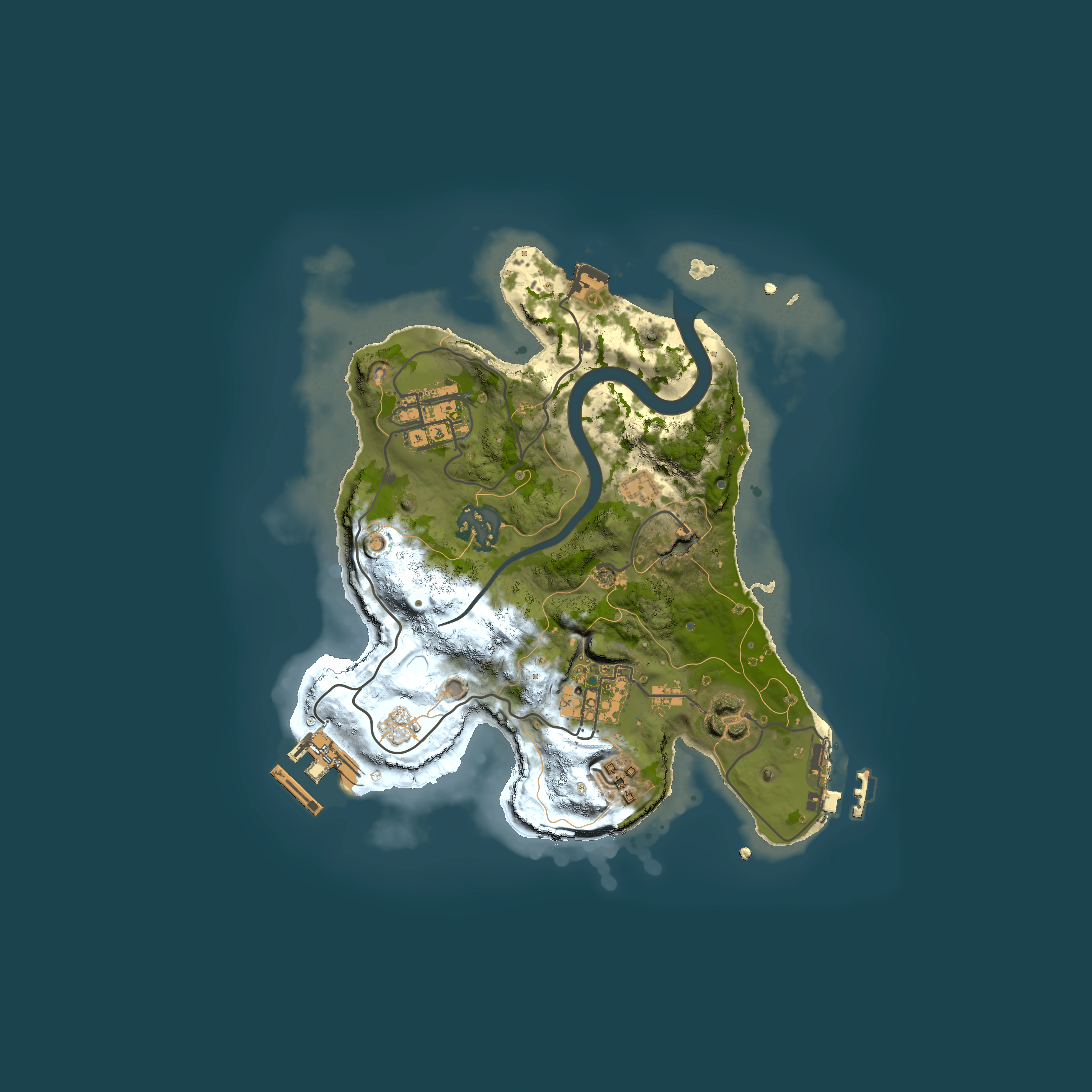 Full top-down render of Rust map seed 1987142520, 2500x2500m