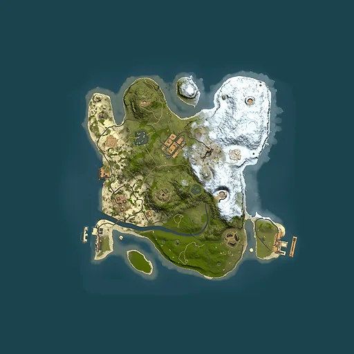 Rust map seed 406332608, 2500x2500m top-down preview